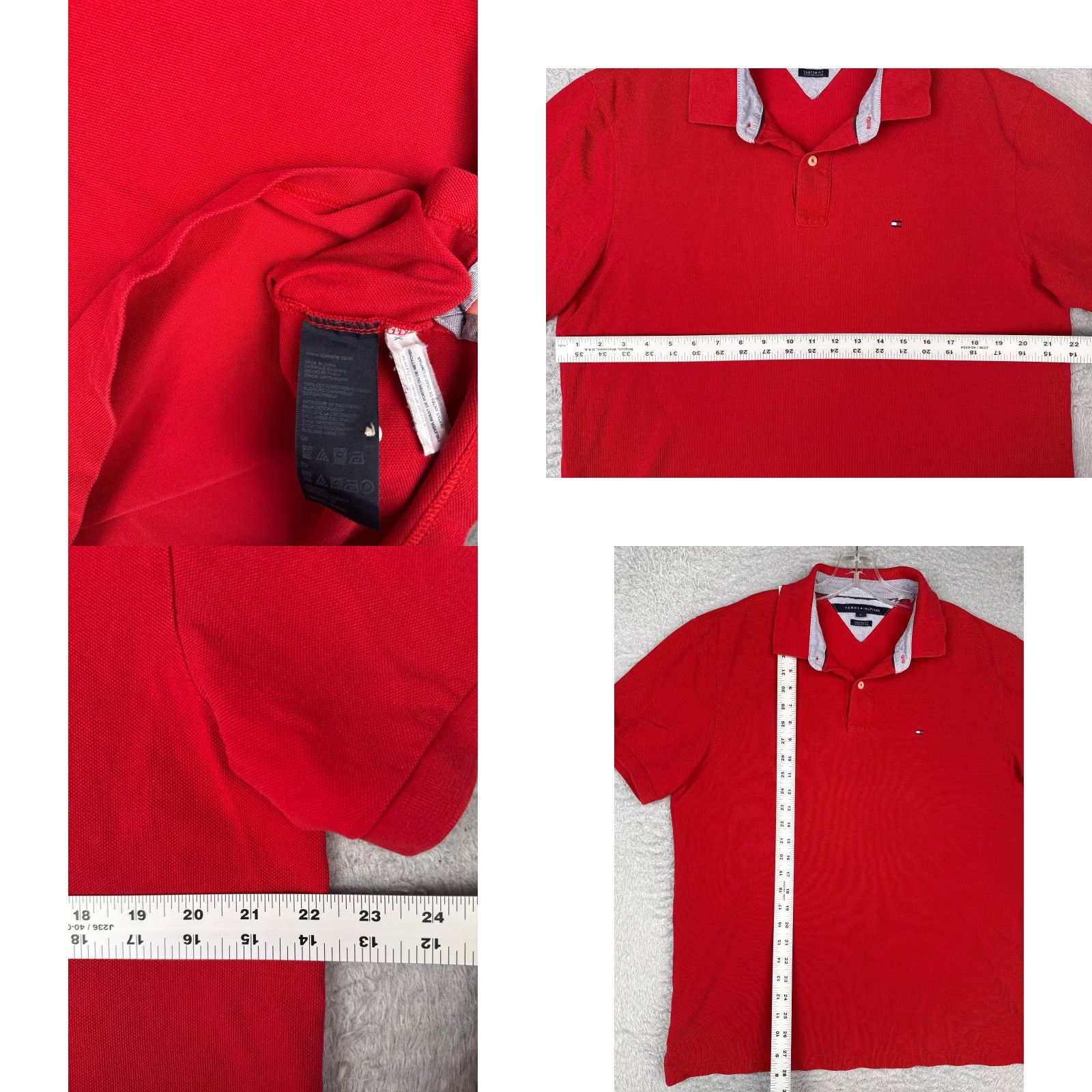Tommy Hilfiger Tommy Hilfiger Polo Shirt Men XL Red Cotton Slim Fit Short Sleeve Golf Modern Sports Shirt Size US XL / EU 56 / 4 - 8 Thumbnail