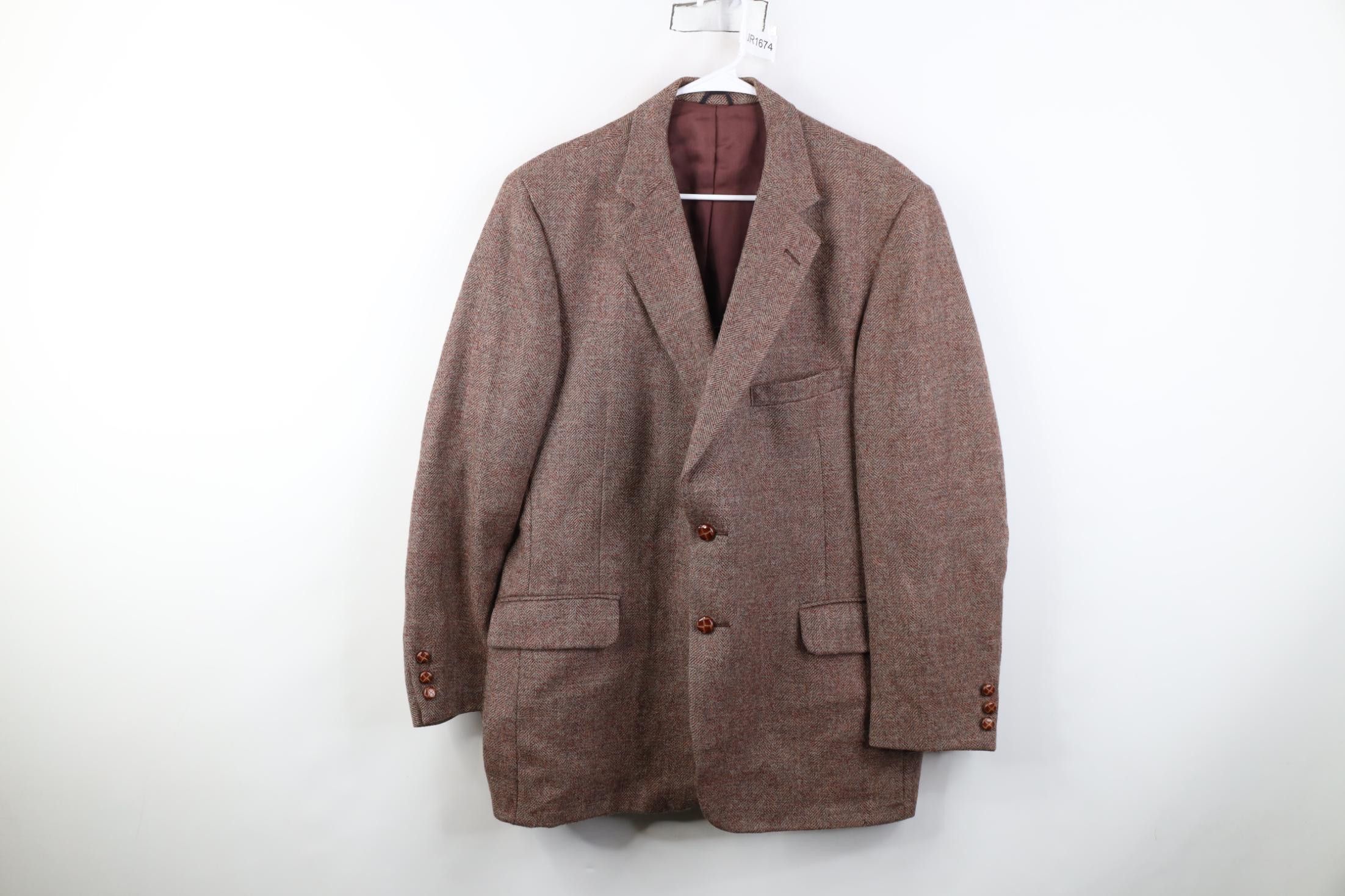 Vintage Vintage 70s Streetwear Tweed Suit Coat Blazer Jacket USA Size US XL / EU 56 / 4 - 1 Thumbnail