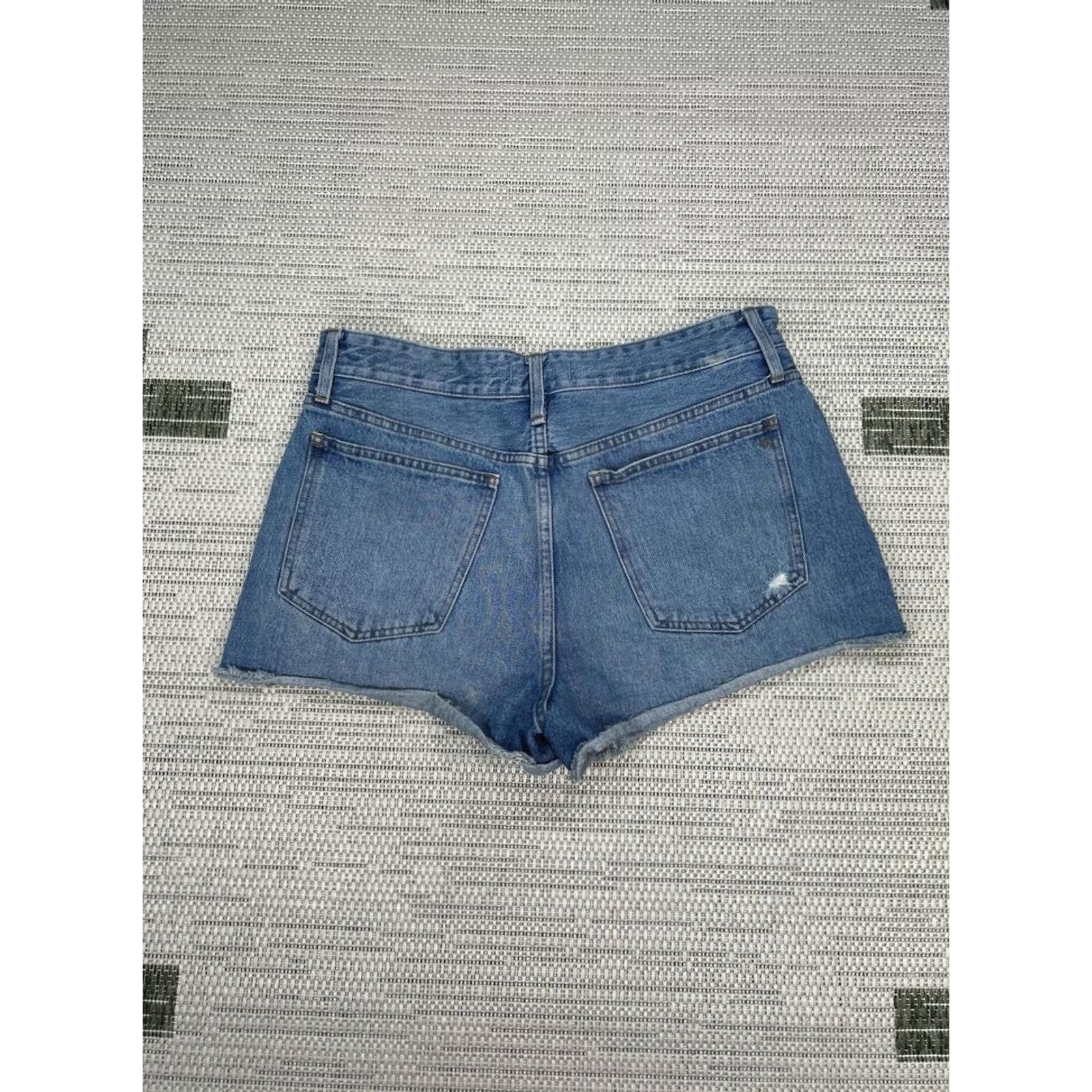 Madewell Madewell Shorts Womens Blue Denim Cut Off Distressed High Rise Relaxed Fit Size 29 Size 29" - 2 Thumbnail