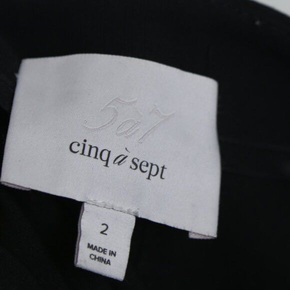 Cinq a Sept Cinq A Sept Onyx Ruffle Trim Flared Cropped Black Pants Size 26" / US 2 / IT 38 - 5 Thumbnail