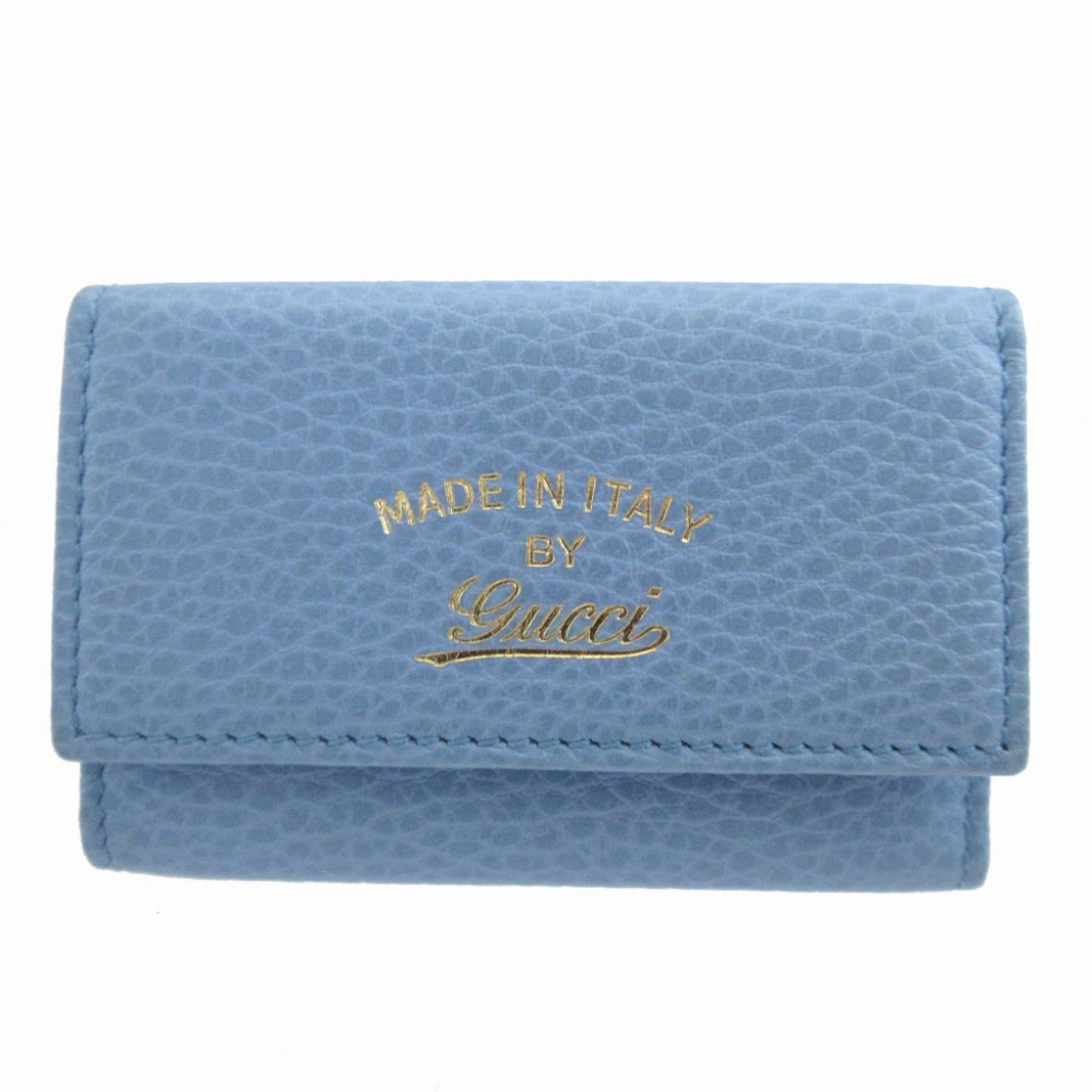 Gucci Like New Gucci Swing 354499 Leather Light Blue 6-Key Case 0074GUCCI Size ONE SIZE - 1 Thumbnail