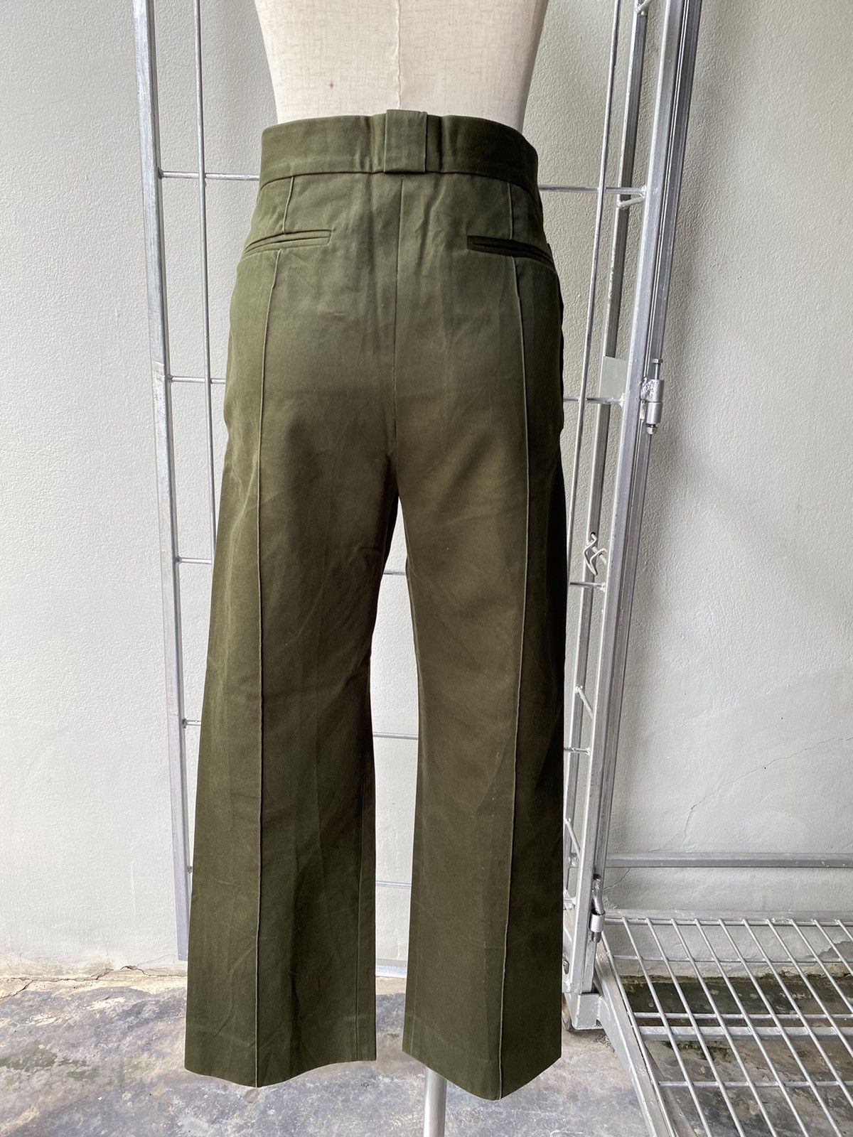 Celine Old Celine military formal flare pants dark green Size 25" / US 0 / IT 36 - 15 Thumbnail
