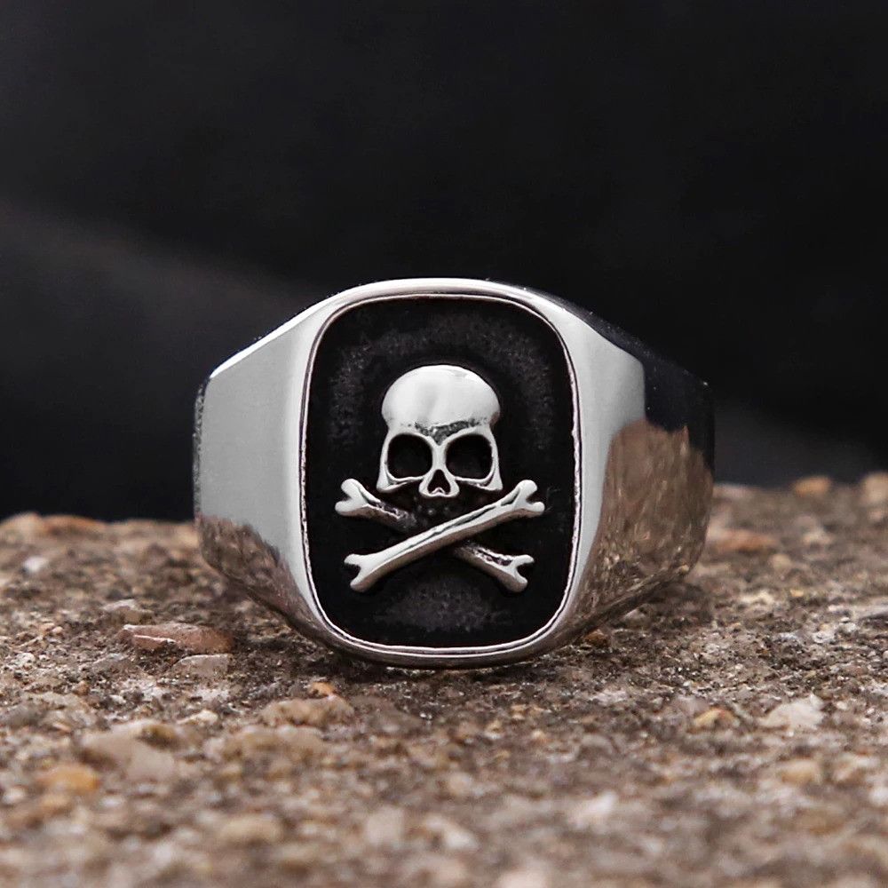 Vintage 316L Stainless Steel Skull Ring Size ONE SIZE - 4 Thumbnail