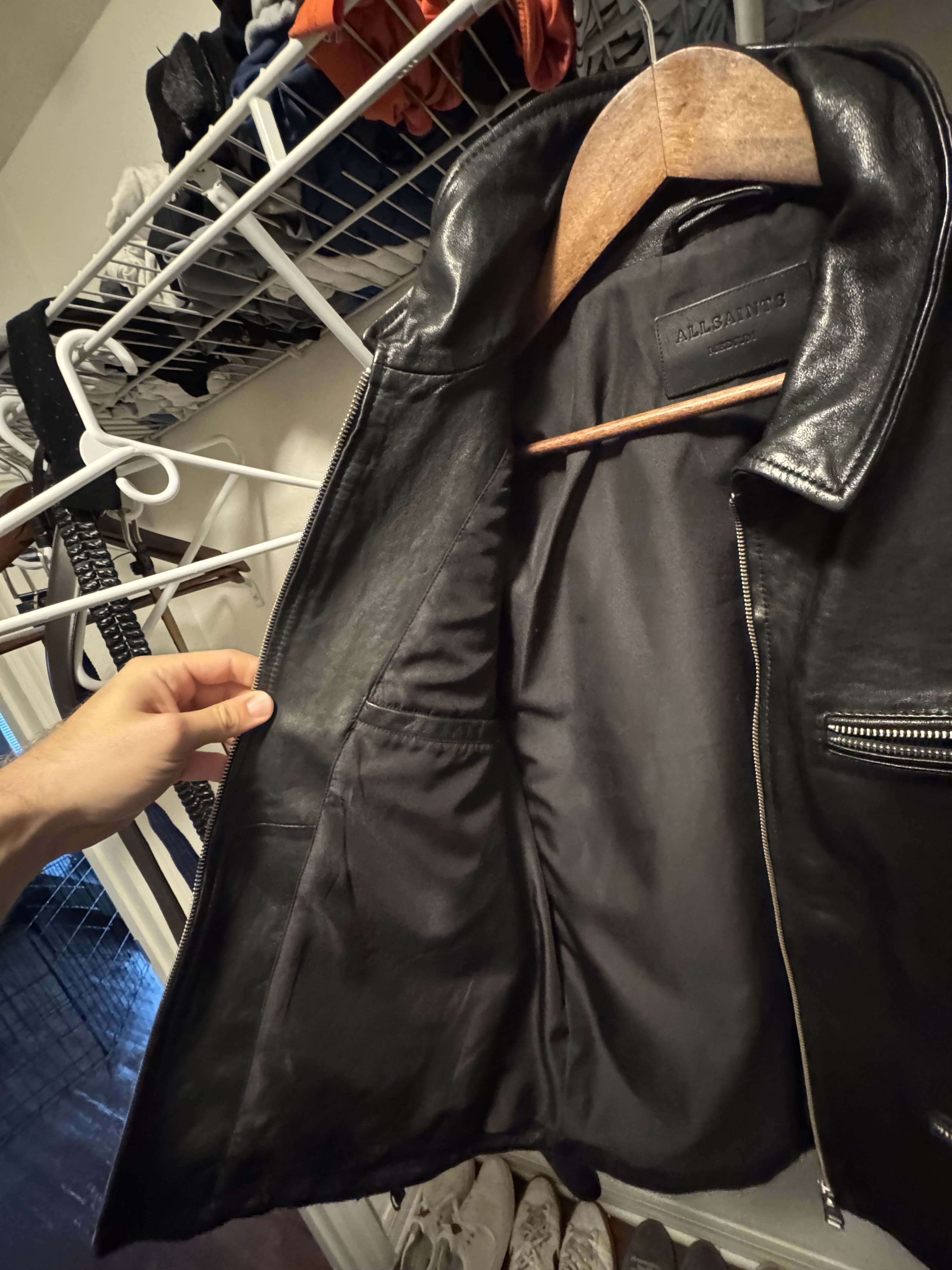 Allsaints AllSaints Calix Leather Jacket – Black Size US M / EU 48-50 / 2 - 7 Thumbnail