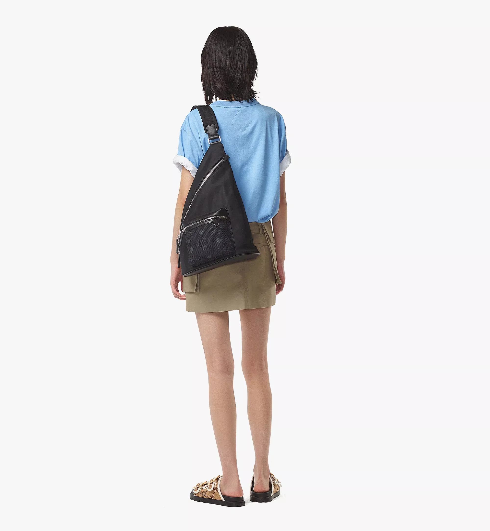 MCM MCM Medium Aren Sling black nylon & leather backpack Size ONE SIZE - 2 Thumbnail