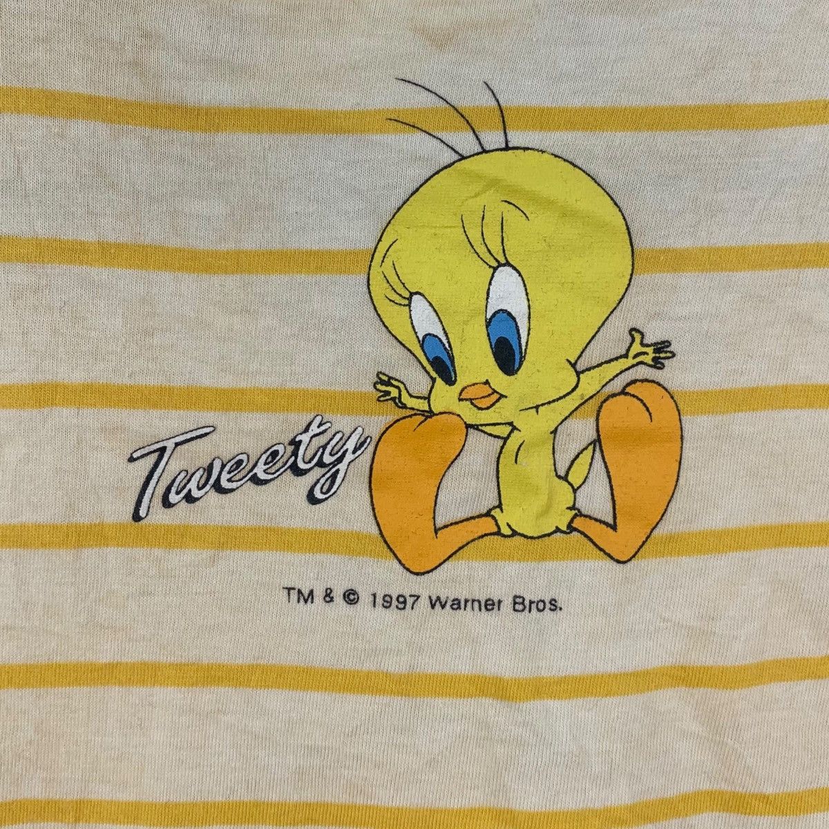 Warner Bros Vintage 1997 LOONEY TUNES TWEETY Bird Cartoon Tee Shirt Top Size L / US 10 / IT 46 - 5 Thumbnail