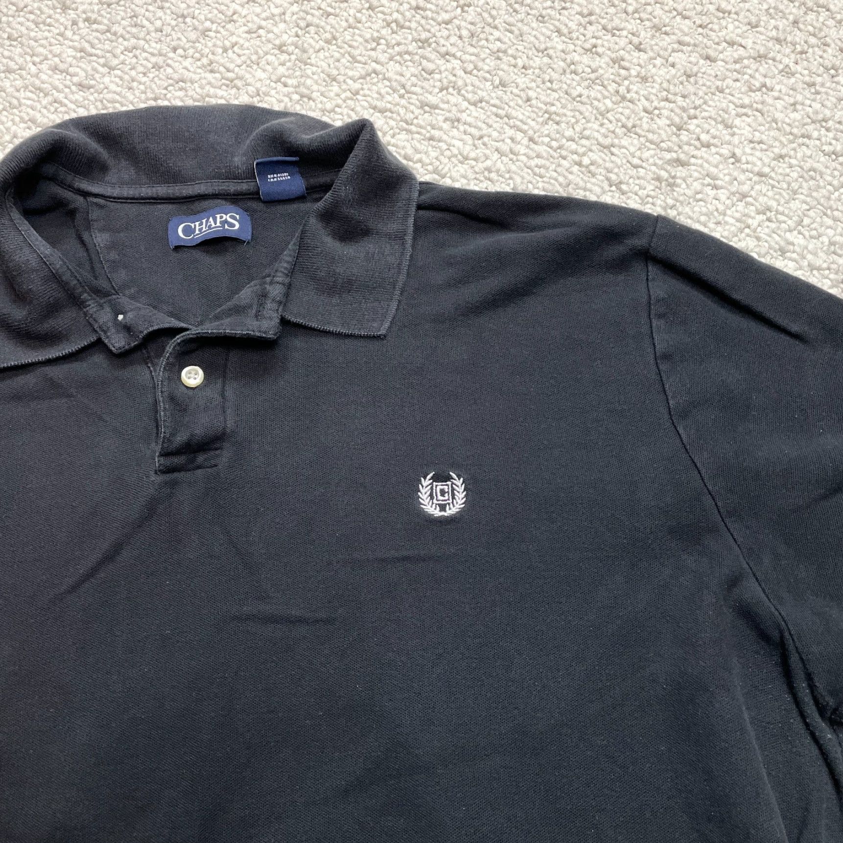 Chaps Chaps Polo Shirt Mens XXL Black Solid Short Sleeve Cotton Logo Rugby Golf Collар Size US XXL / EU 58 / 5 - 3 Thumbnail
