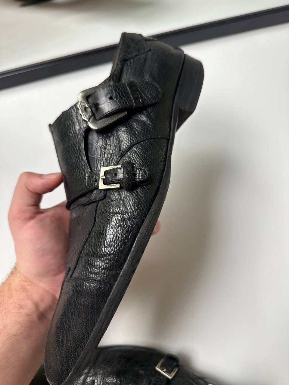 Paciotti Cesare Paciotti Black Embossed Reptile Texture Vintage Shoes Size US 9 / EU 42 - 14 Thumbnail