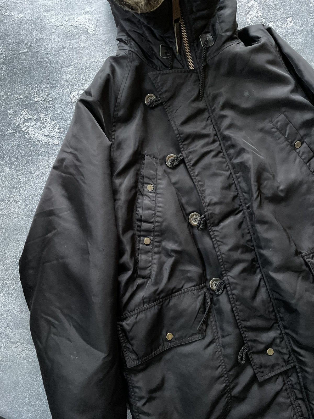 Dolce & Gabbana 2000s Dolce & Gabbana Long Detachable Hood Black Bomber Size US M / EU 48-50 / 2 - 2 Thumbnail