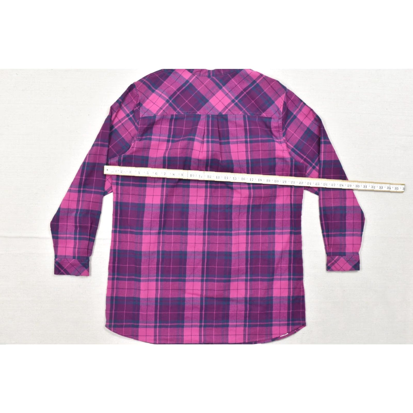 Vintage Cabela's Women's Shirt 2XL Purple Plaid Flannel Henley Tunic Button-Up Pockets Size XXL / US 16-18 / IT 52-54 - 4 Thumbnail