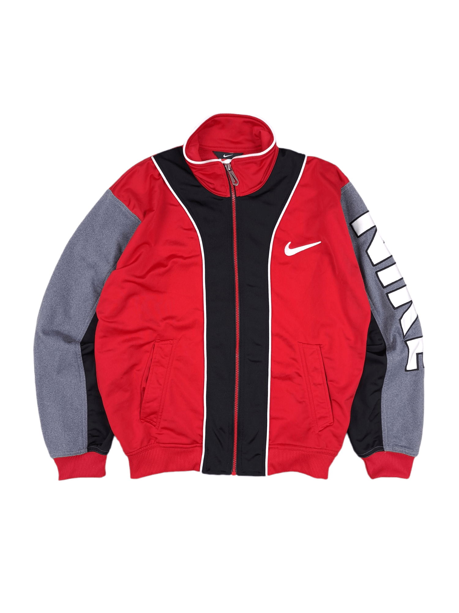 Nike × Vintage 💎 80's White Tag Spell out Full Zip Sweatshirt Hoodie y2k Size US S / EU 44-46 / 1 - 1 Thumbnail