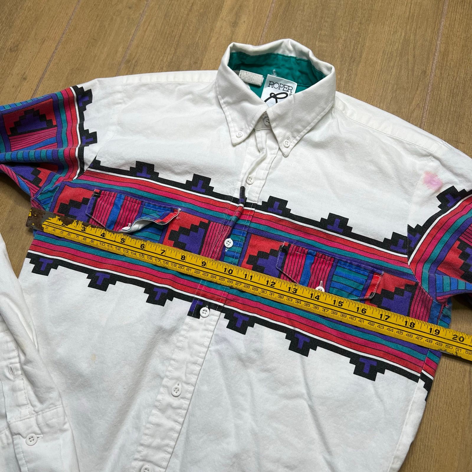 Vintage VTG Roper Western Shirt Mens M Aztec Cowboy Western 90s USA Size US M / EU 48-50 / 2 - 7 Thumbnail