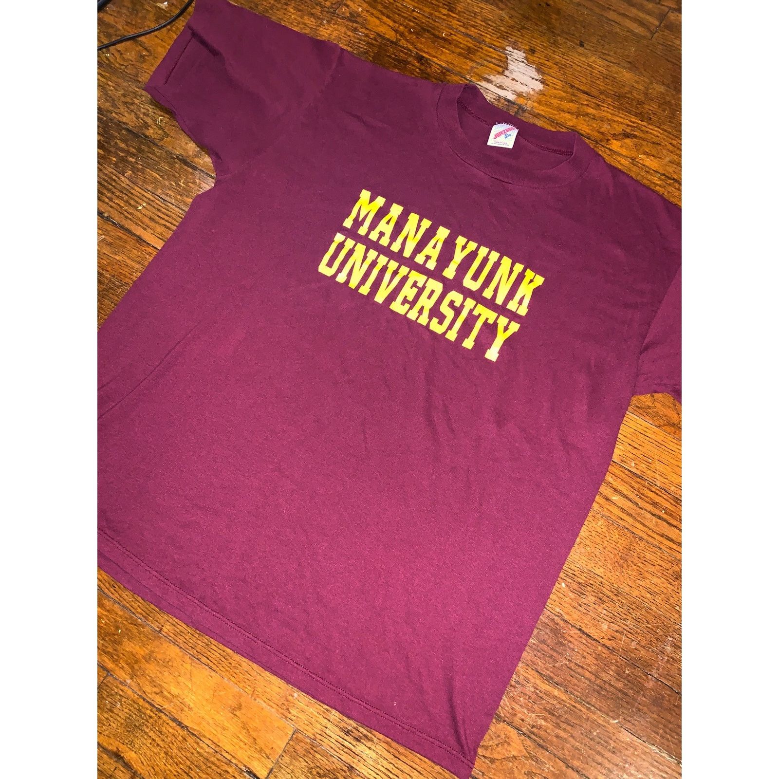 Jerzees Manayunk University T Shirt XL Single Stitch USA Maroon Size US XL / EU 56 / 4 - 5 Thumbnail