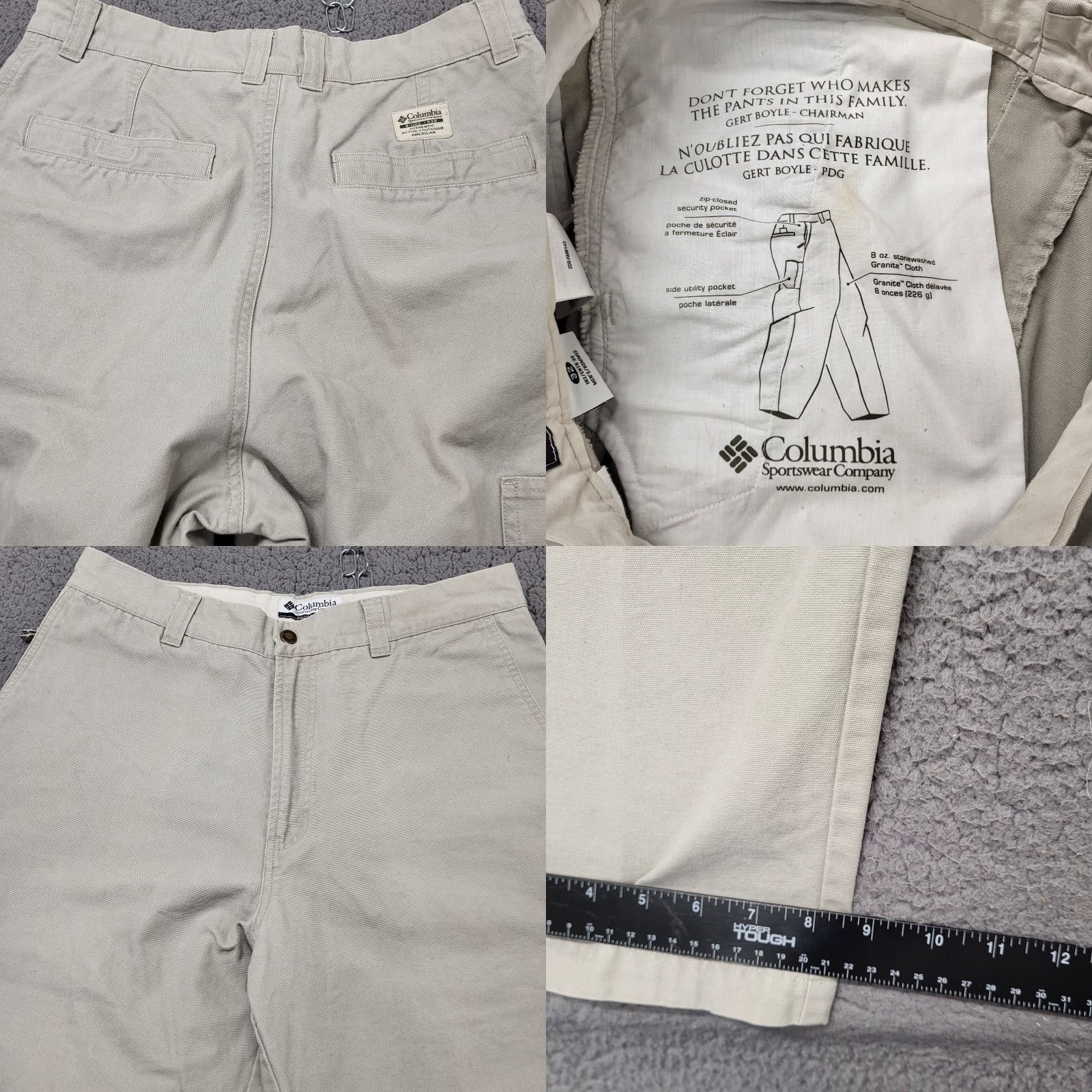 Vintage Columbia Pants Men’s Size 32 Granite Stonewash Gert Boyle Straight Leg Utility Shirt? Size US 32 / EU 48 - 8 Thumbnail