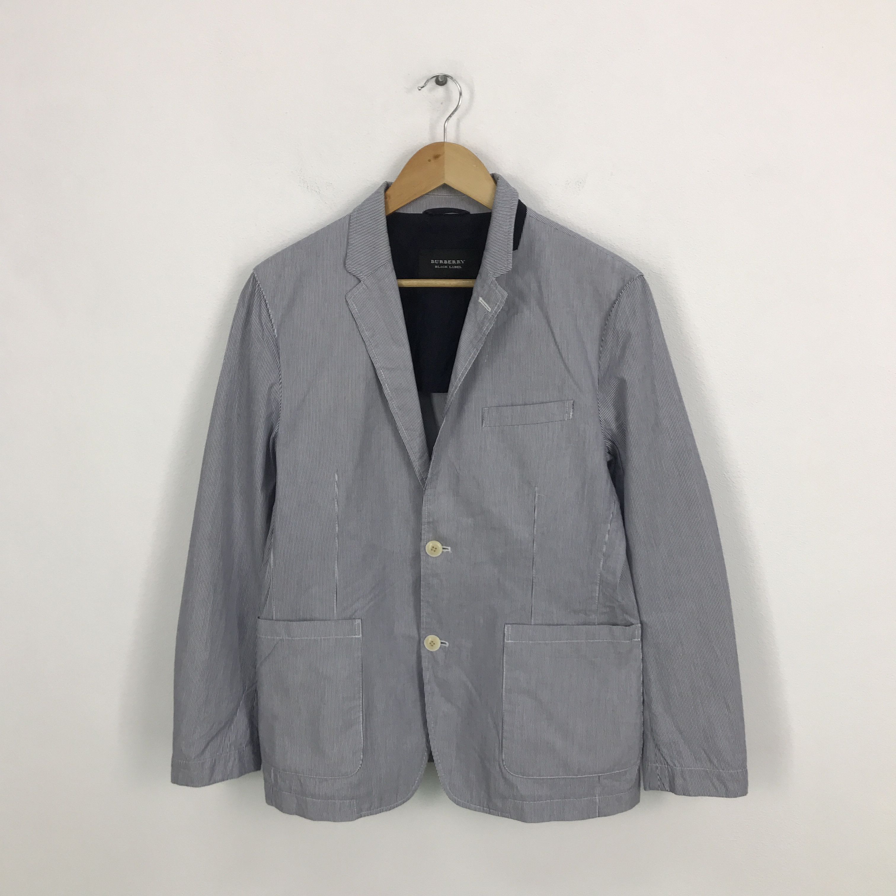 Burberry × Japanese Brand burberry black label Striped design blazer coat jacket Size US L / EU 52-54 / 3 - 1 Thumbnail