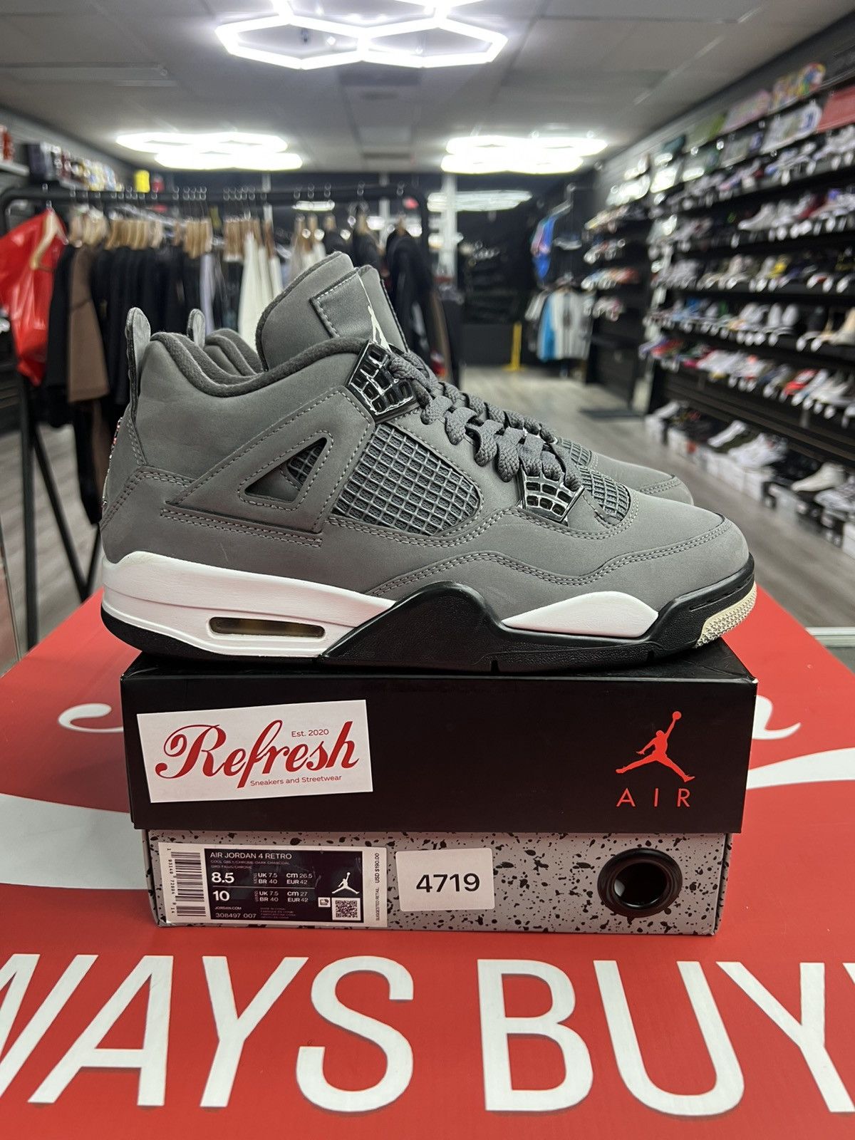 Nike Air Jordan 4 Retro Cool Grey 2019 308497-007 Men Size 12 With Box Jordan 4 Retro  main image 3