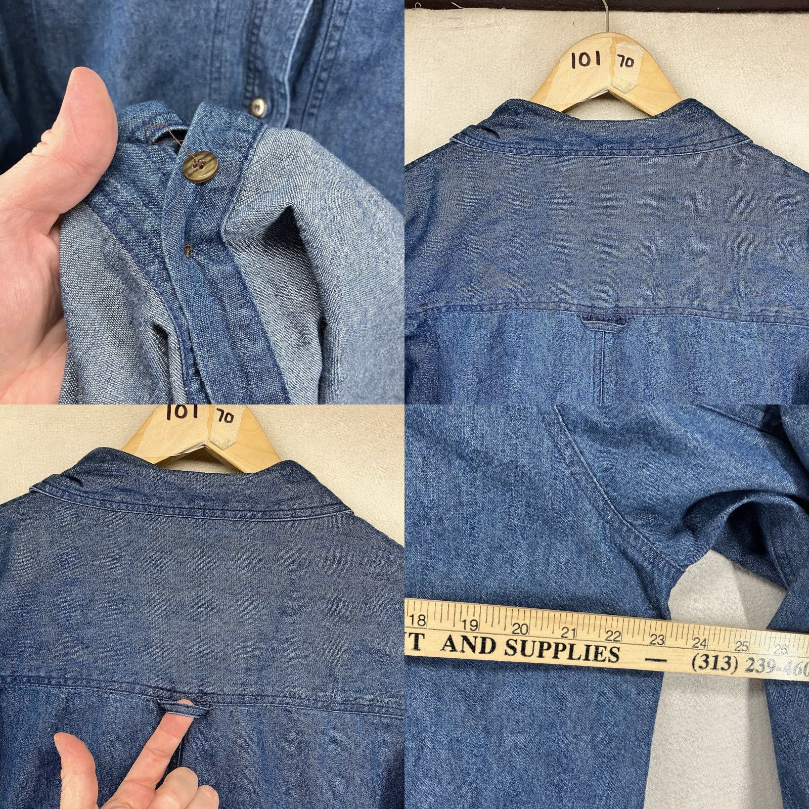 Denime VINTAGE 90s Women's Denim Shacket Medium Blue Jean Button-Up Shacket Casual Western Cowgirl 100% Cotton A Size M / US 6-8 / IT 42-44 - 9 Thumbnail