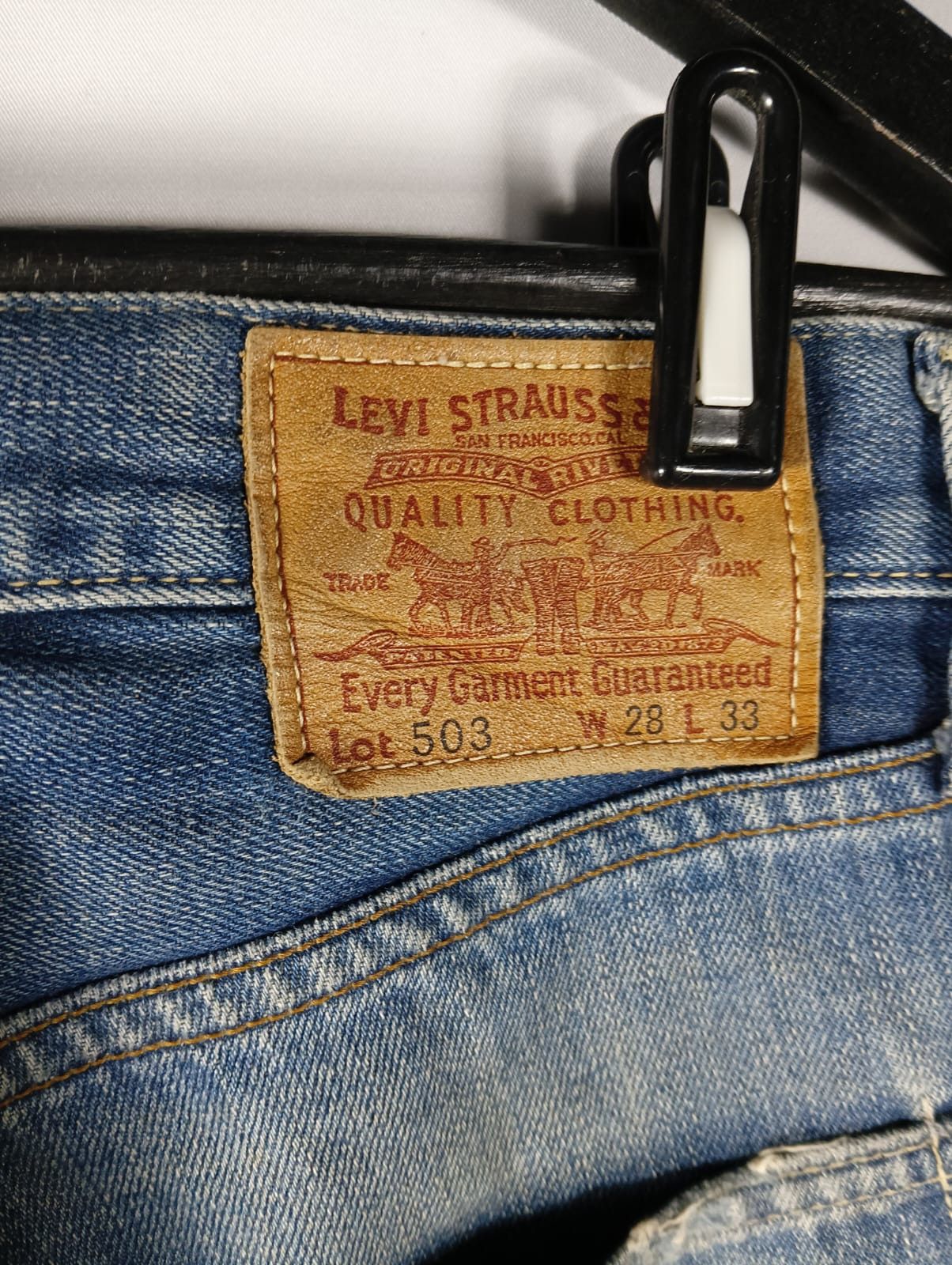 Levi's vintage Levis SelvAge 503 jeans distressed denim Size US 29 - 5 Thumbnail