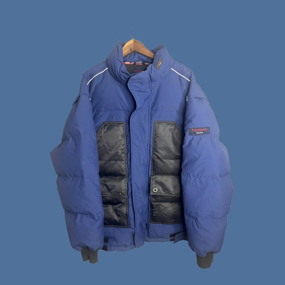 Tommy Hilfiger Tommy Jeans Jacket Mens XL Blue Puffer Coat Winter Zip Pockets Warm Size US 36 / EU 52 - 1 Thumbnail