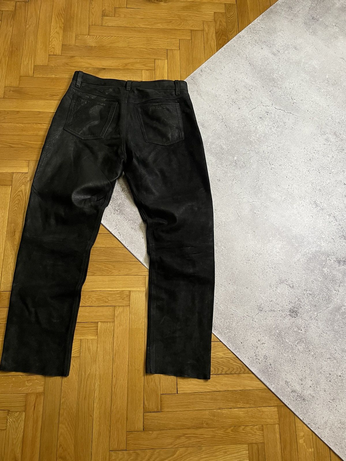 Japanese Brand Vintage Y2K Leather Black Pants Travis Scott Style Size US 33 - 3 Thumbnail