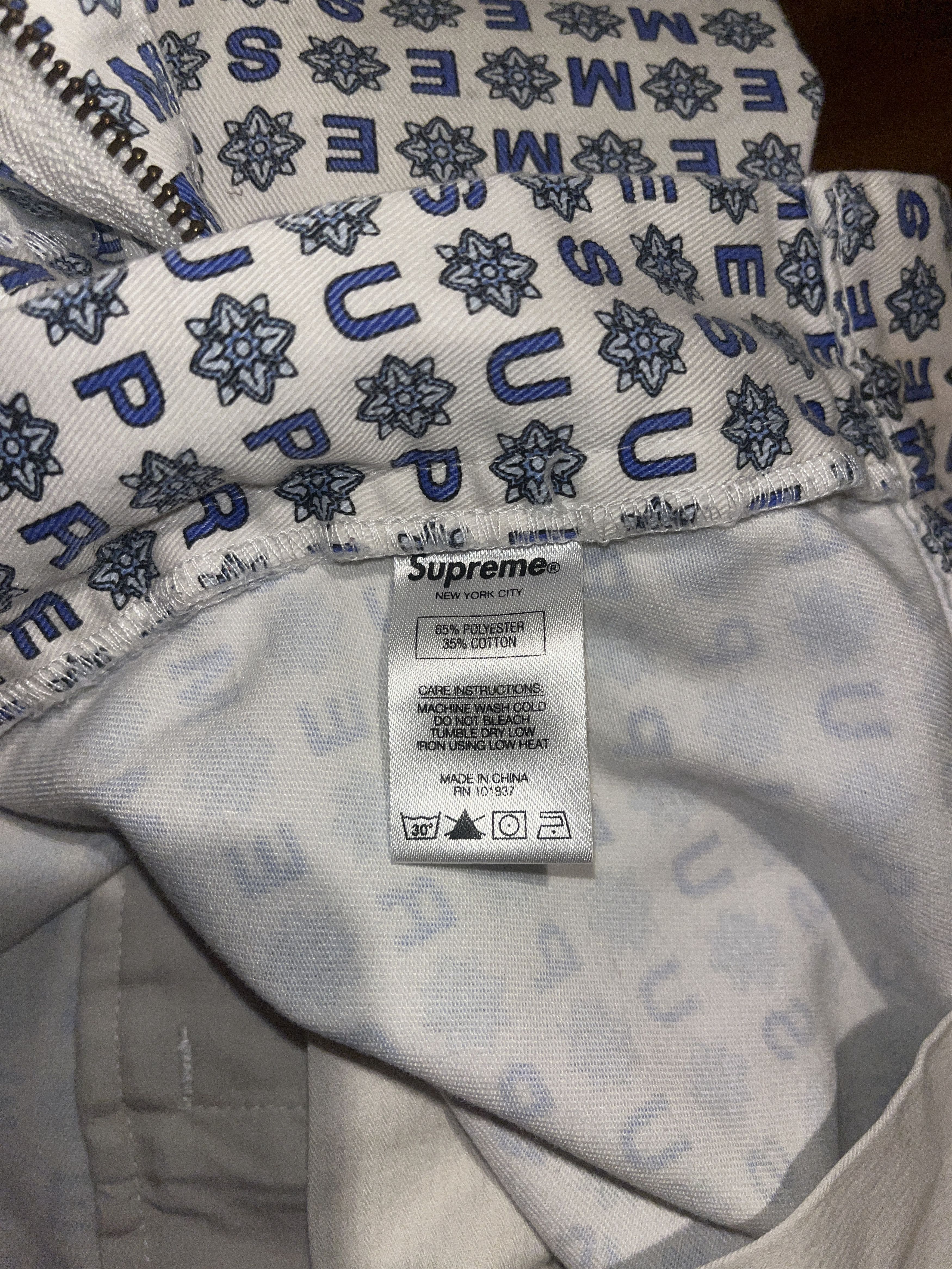 Supreme Supreme White/Blue Foulard Work Shorts Size US 34 / EU 50 - 4 Thumbnail