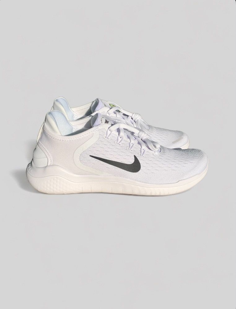 image of Nike Free Rn 2018 White Black Shoes, Men's (Size 9.5)