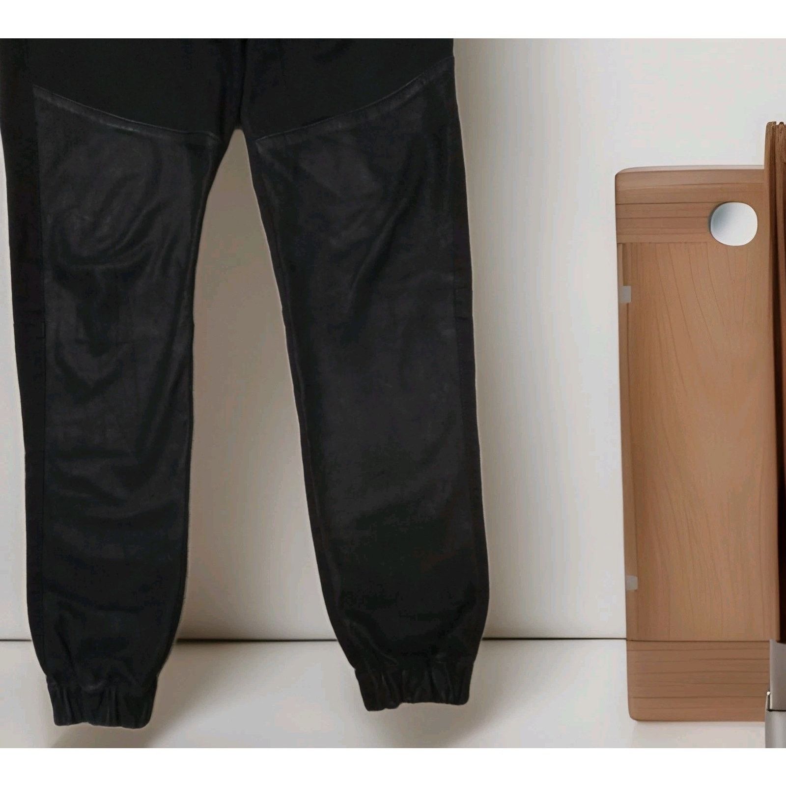 Zanerobe ZANEROBE Men's Black Leather Track Sureshot Jogger 30 $299 Size US 30 / EU 46 - 8 Thumbnail