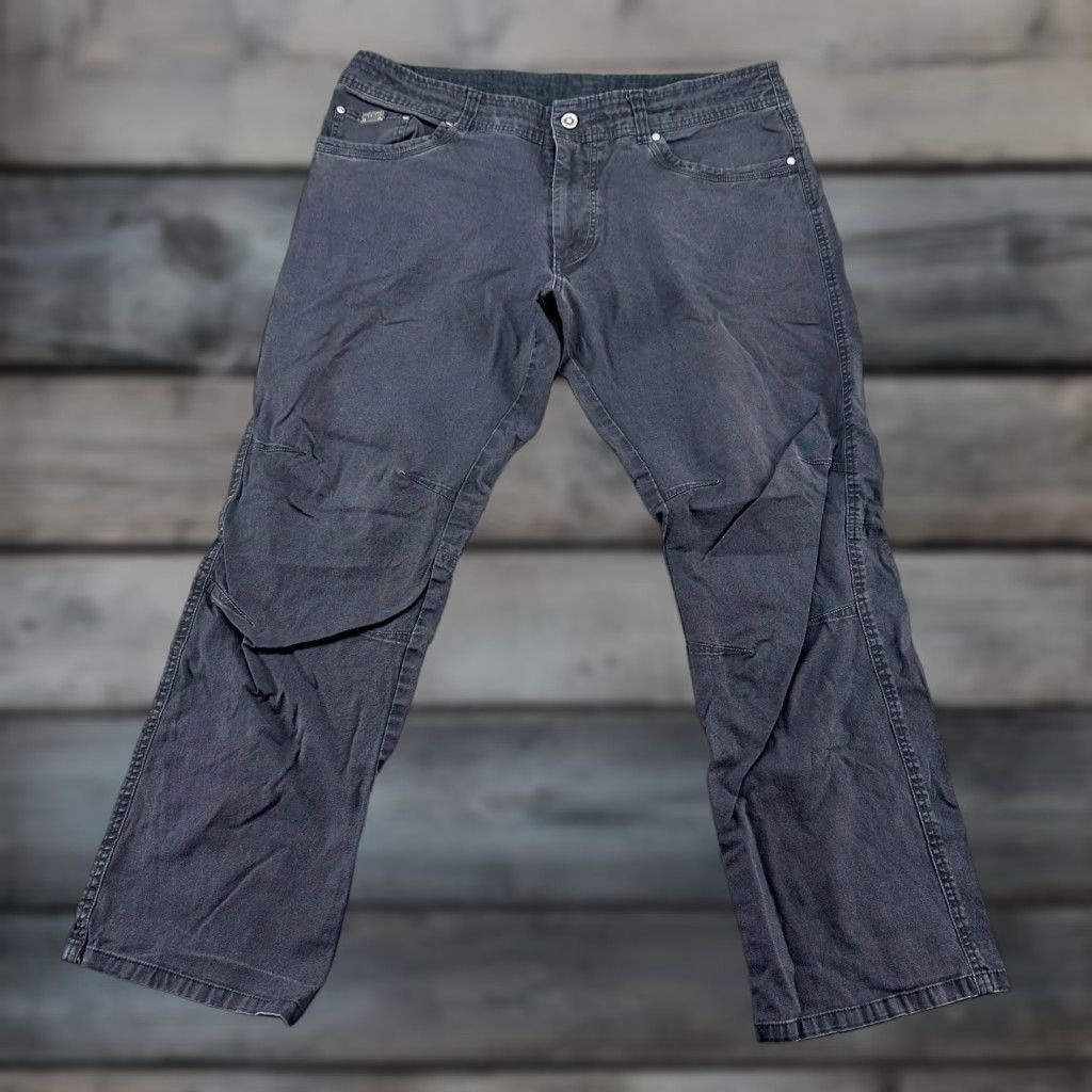 Vintage Kuhl Pants Mens 38x30 Black Carpenter Straight Leg Canvas Vintage Patina Dye Jeans? Size US 38 / EU 54 - 1 Thumbnail