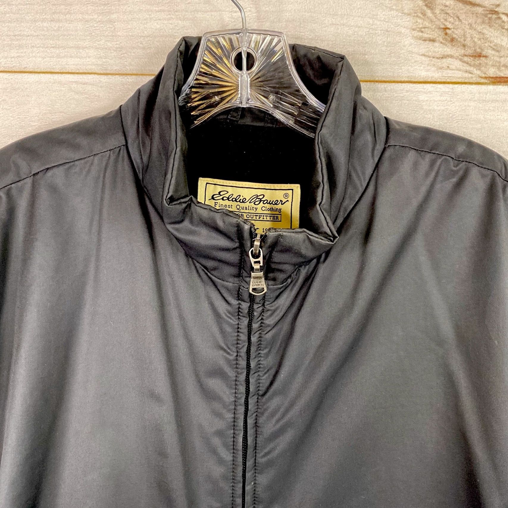 Eddie Bauer VINTAGE Eddie Bauer Jacket Women XL Black Fleece Lined Lightweight Lined Warmup Rain Coat Packable Casual Outdoor 90s Womens Size XL / US 12-14 / IT 48-50 - 2 Thumbnail