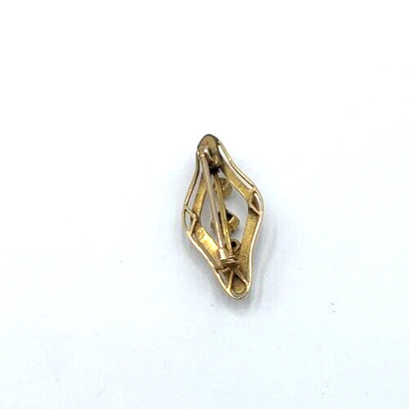 Antique Rivet Victorian 10K Gold Seed Pearl Blue Stone Etched Bar Brooch Size ONE SIZE - 7 Thumbnail