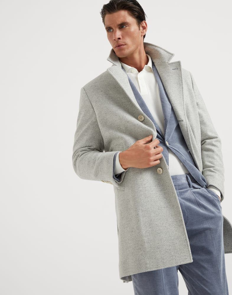 Brunello Cucinelli o1w1db10925 Overcoat in Grey Size US L / EU 52-54 / 3 - 3 Thumbnail