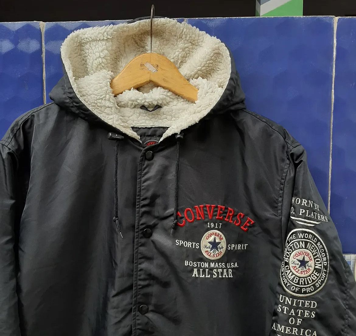 Japanese Brand 2000s Converse Usa Ifsix Fleece Sherpa Hodded Jacket Size US XL / EU 56 / 4 - 3 Thumbnail