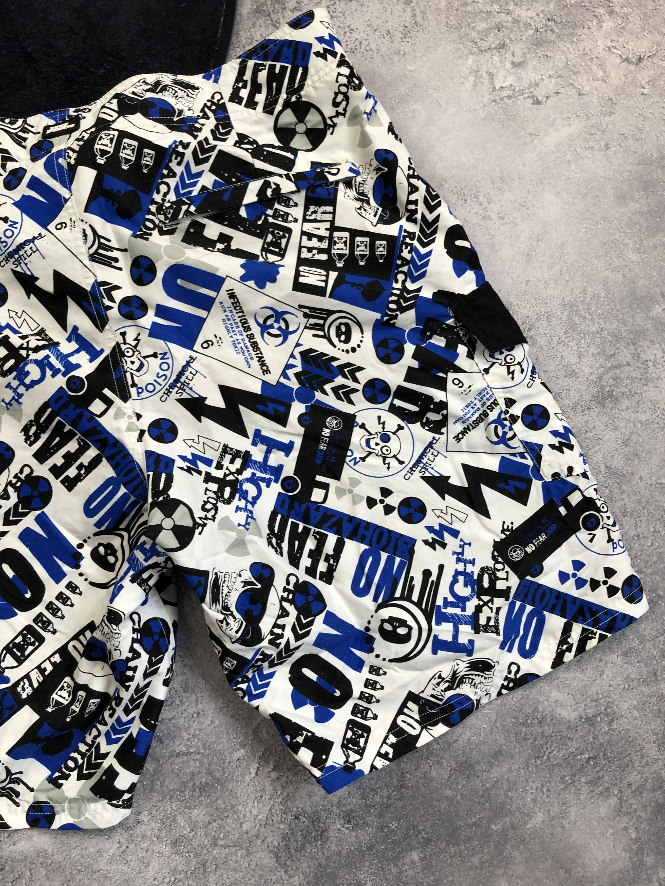 No Fear NO FEAR Crazy Y2k Monogram Shorts Streetwear Beach Serf Size US 33 - 11 Thumbnail