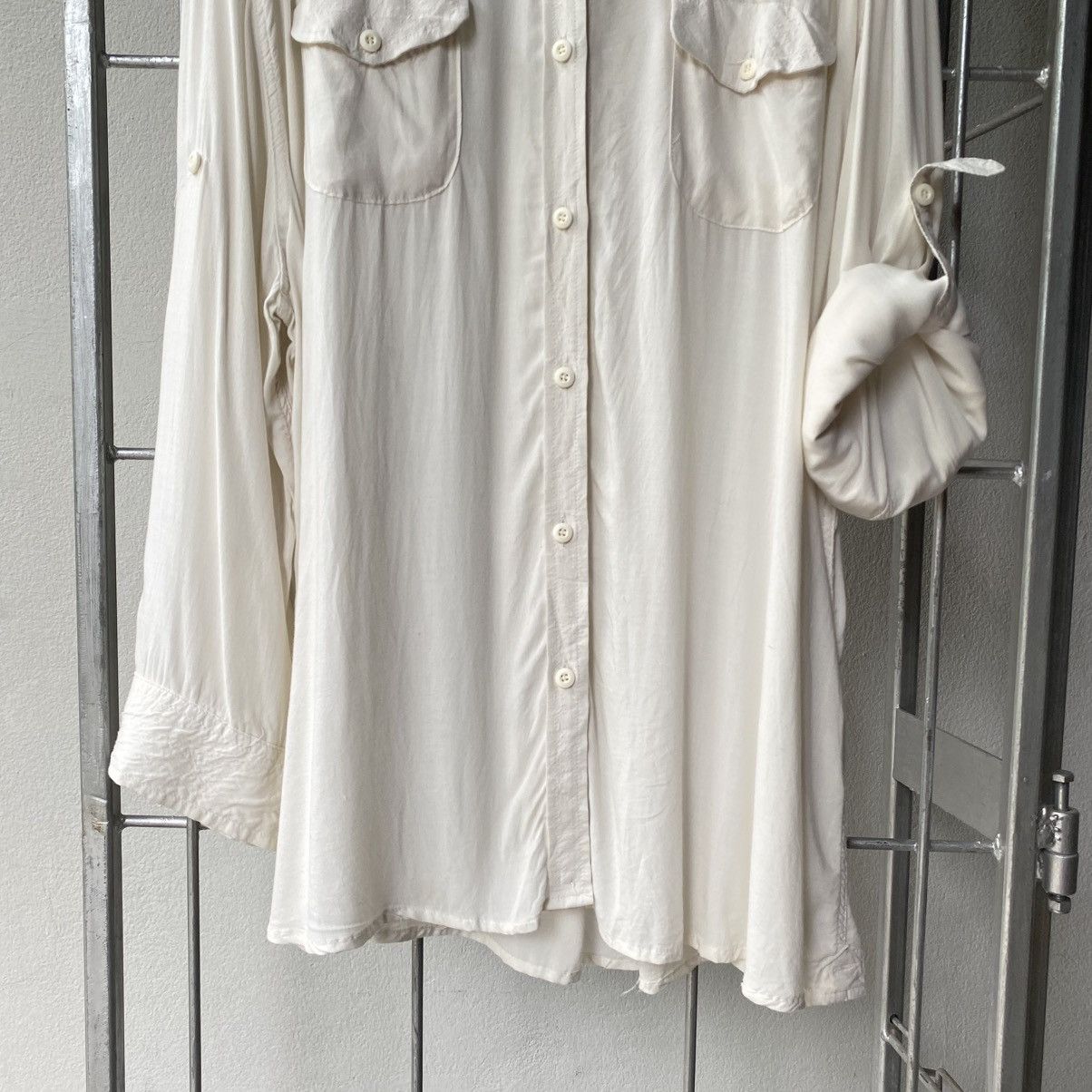 Designer × Japanese Brand G.O.A White Soft Long Sleeve Shirt with Chest Pockets Size ONE SIZE - 12 Thumbnail