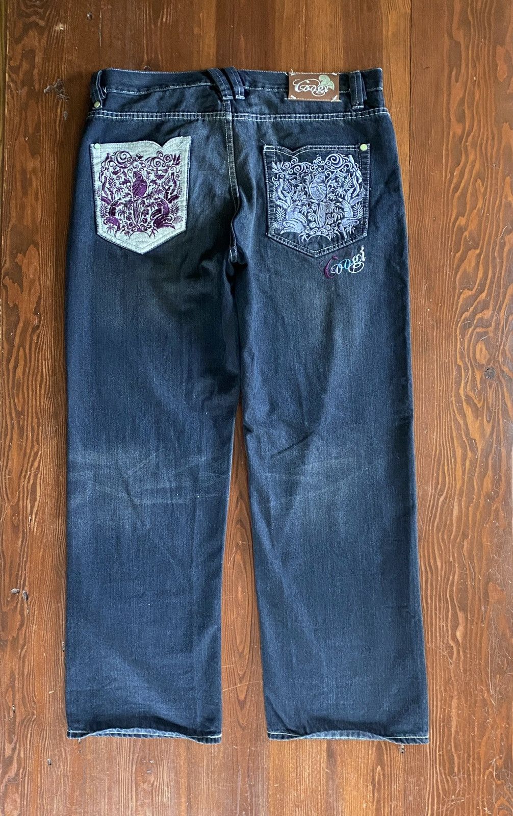 Coogi Vintage Y2K’s Coogi Parrot Embroidered Wide Leg Jeans 39x34 Size US 39 - 1 Thumbnail