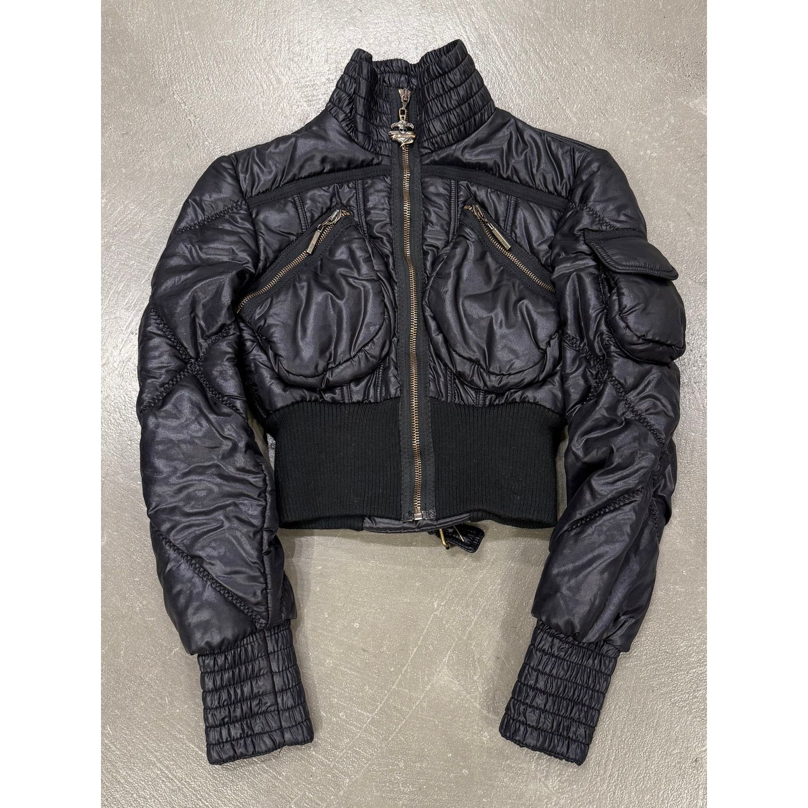 Roberto Cavalli 2000S Cavalli ultra-cropped cargo puffer jacket Size S / US 4 / IT 40 - 1 Thumbnail