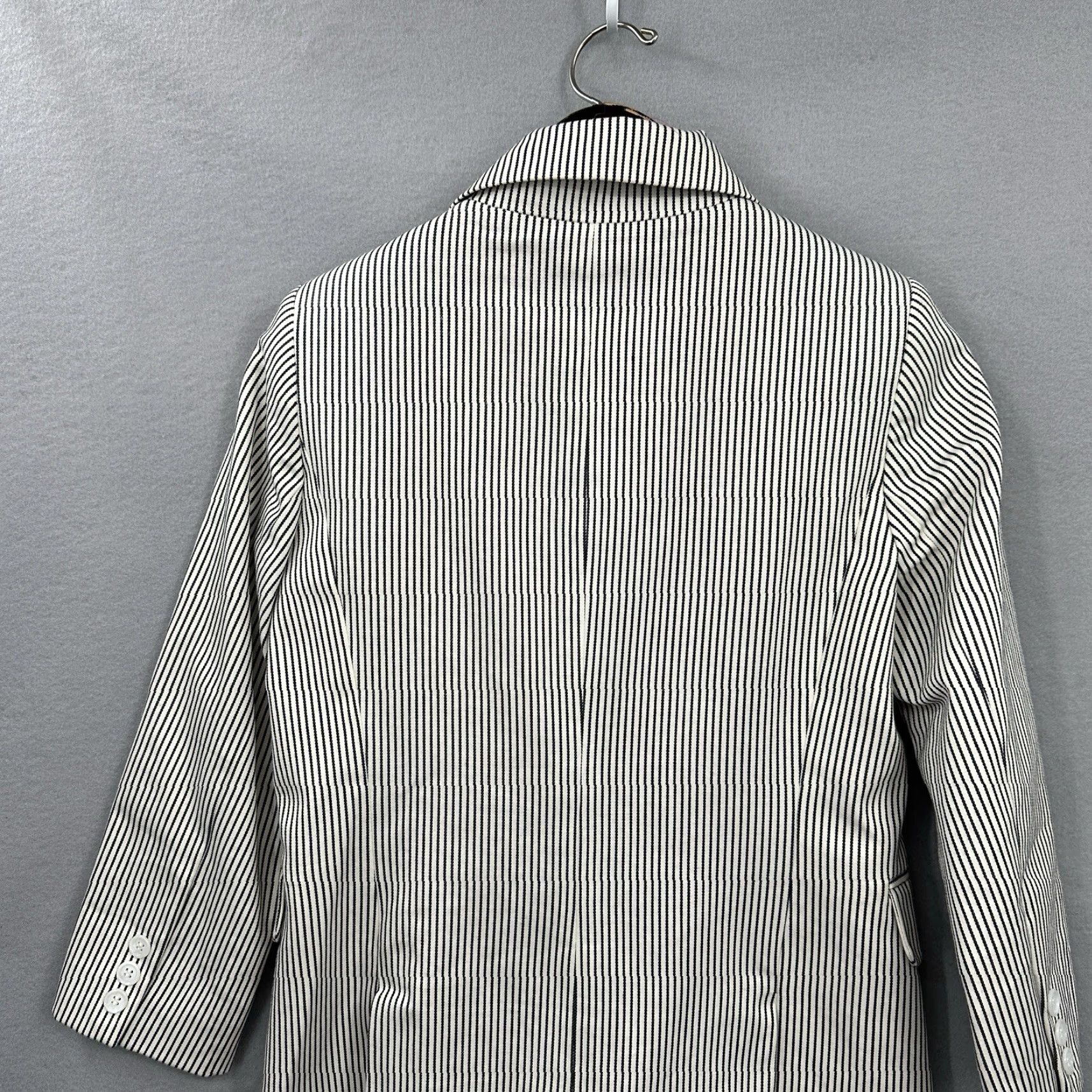 Vintage Ron Herman Blazer Womens Striped 3/4 Sleeve Wool Button Ivory Knit Classic Blazer 4 Size S / US 4 / IT 40 - 5 Thumbnail
