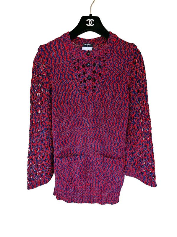 Chanel Chanel Multicolor Cotton Crew Neck Sweater 0089 Size S / US 4 / IT 40 - 1 Thumbnail