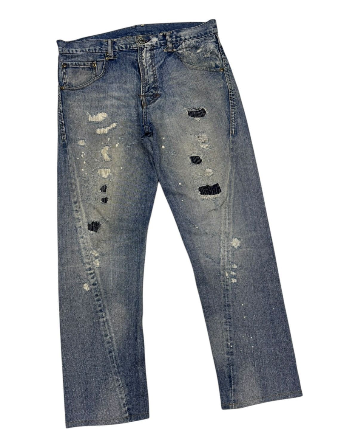 Hysteric Glamour 🔥SASHIKO BORO TAKEO KIKUCHI JAPANESE DENIM JEANS Size US 34 / EU 50 - 6 Thumbnail