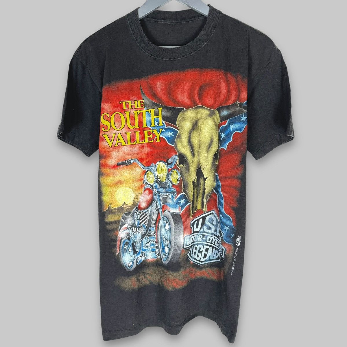 Harley Davidson Vintage 90s The South Valley KSN Motorcycles Faded T Shirt Size US L / EU 52-54 / 3 - 1 Thumbnail