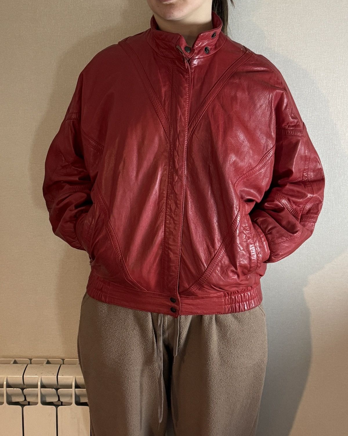 Genuine Leather 90s Vintage Oversized Leather Bomber Jacket balenciaga gucci Size S / US 4 / IT 40 - 3 Thumbnail