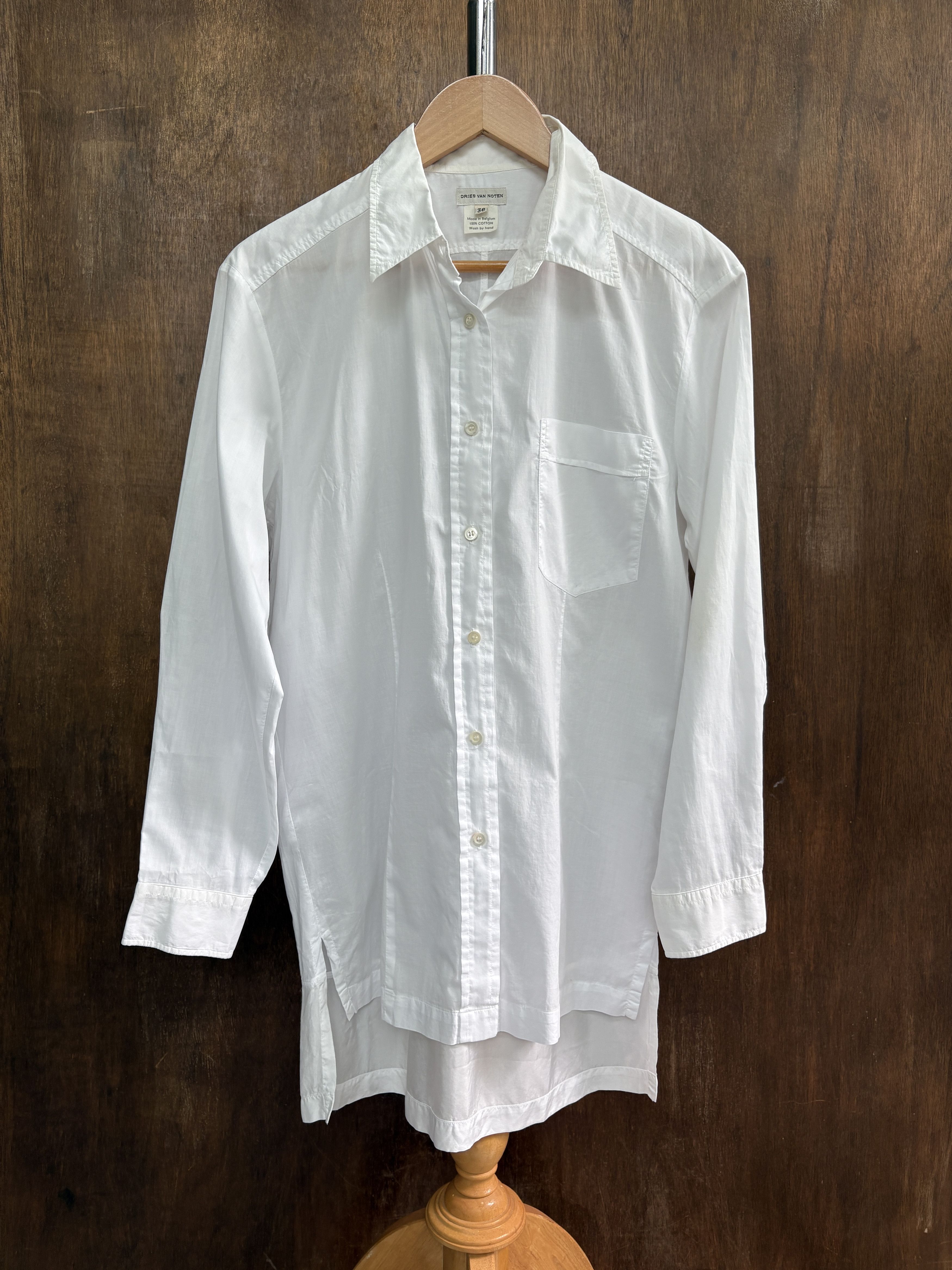 Dries Van Noten Classic Long White Shirt Made in Belgium Size US S / EU 44-46 / 1 - 1 Thumbnail