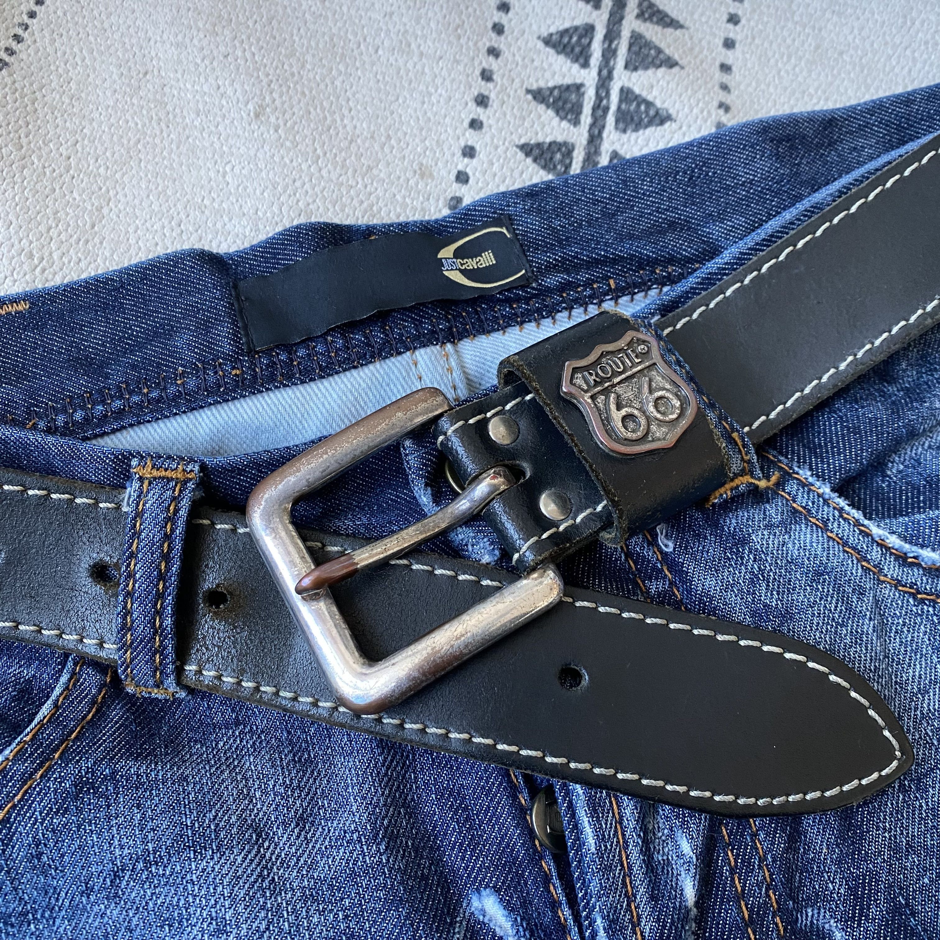 Cowboy Equipment VIntage Y2K Leather belt American Western Harley Davidson Size 30 - 2 Thumbnail