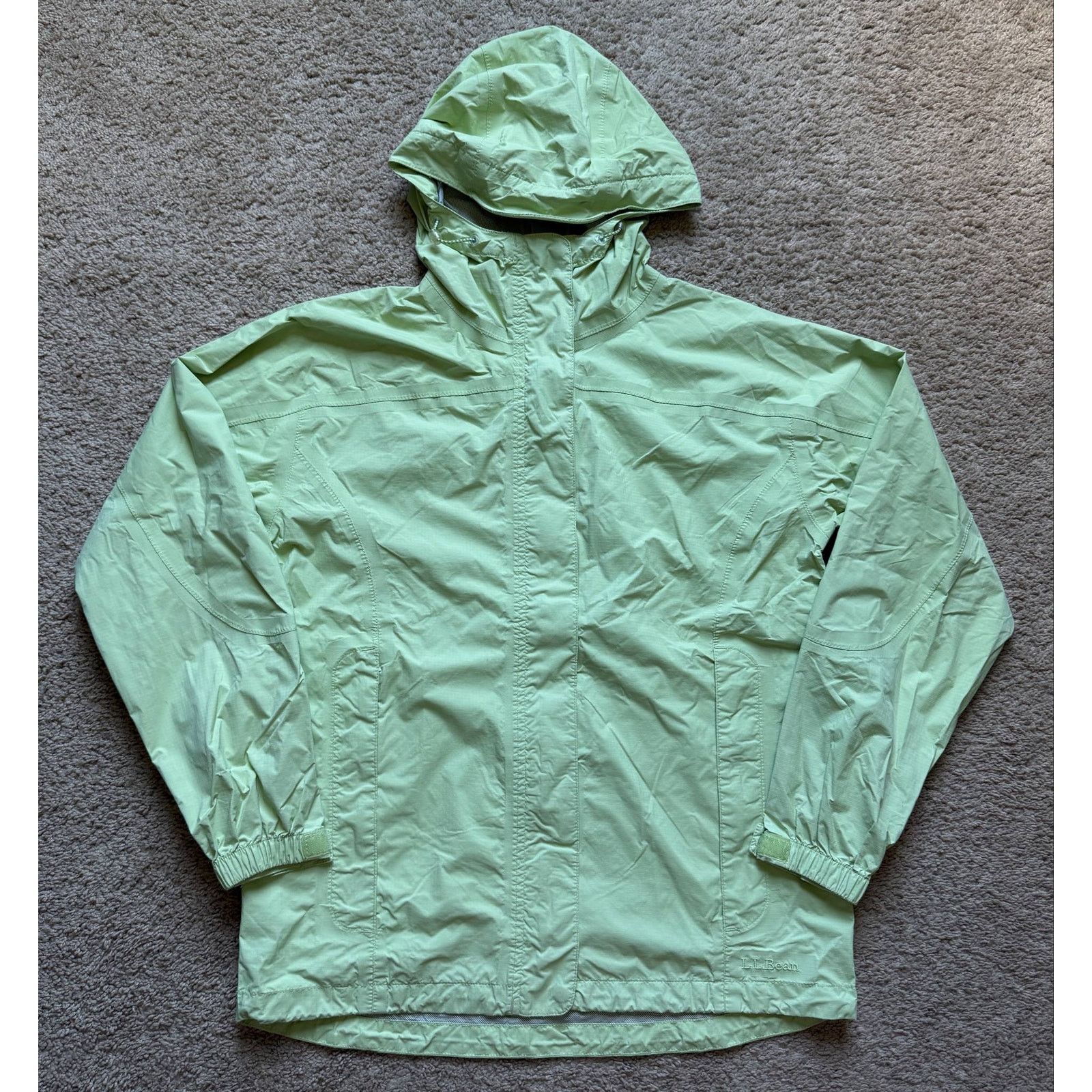 L.L. Bean L.L. Bean Hooded Windbreaker Jacket Lime Women's Size S REG Size S / US 4 / IT 40 - 1 Thumbnail
