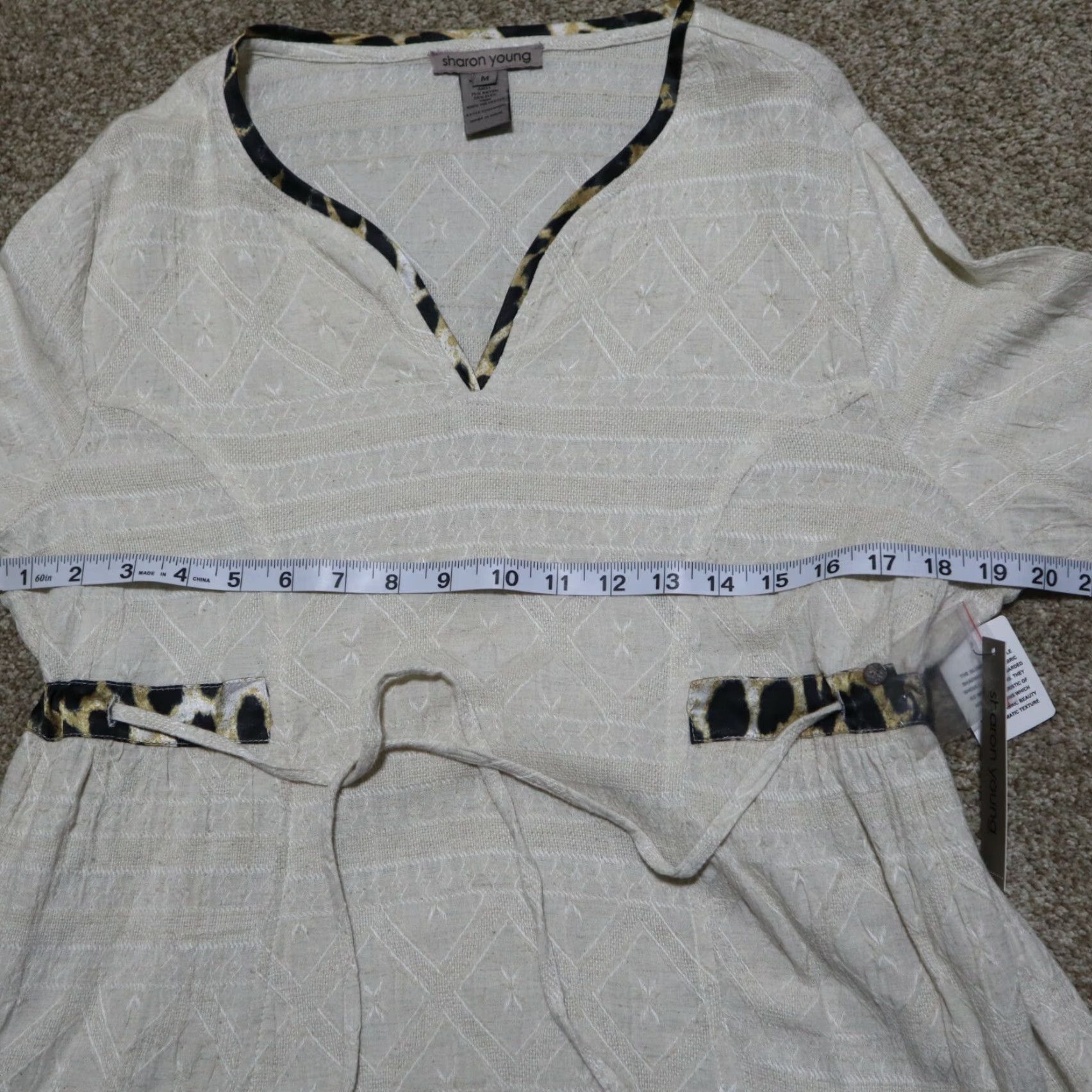 Vintage VINTAGE Sharon Young Tan Floral Tiger Leopard Print Long Sleeve Shirt Size Medium Size M / US 6-8 / IT 42-44 - 6 Thumbnail