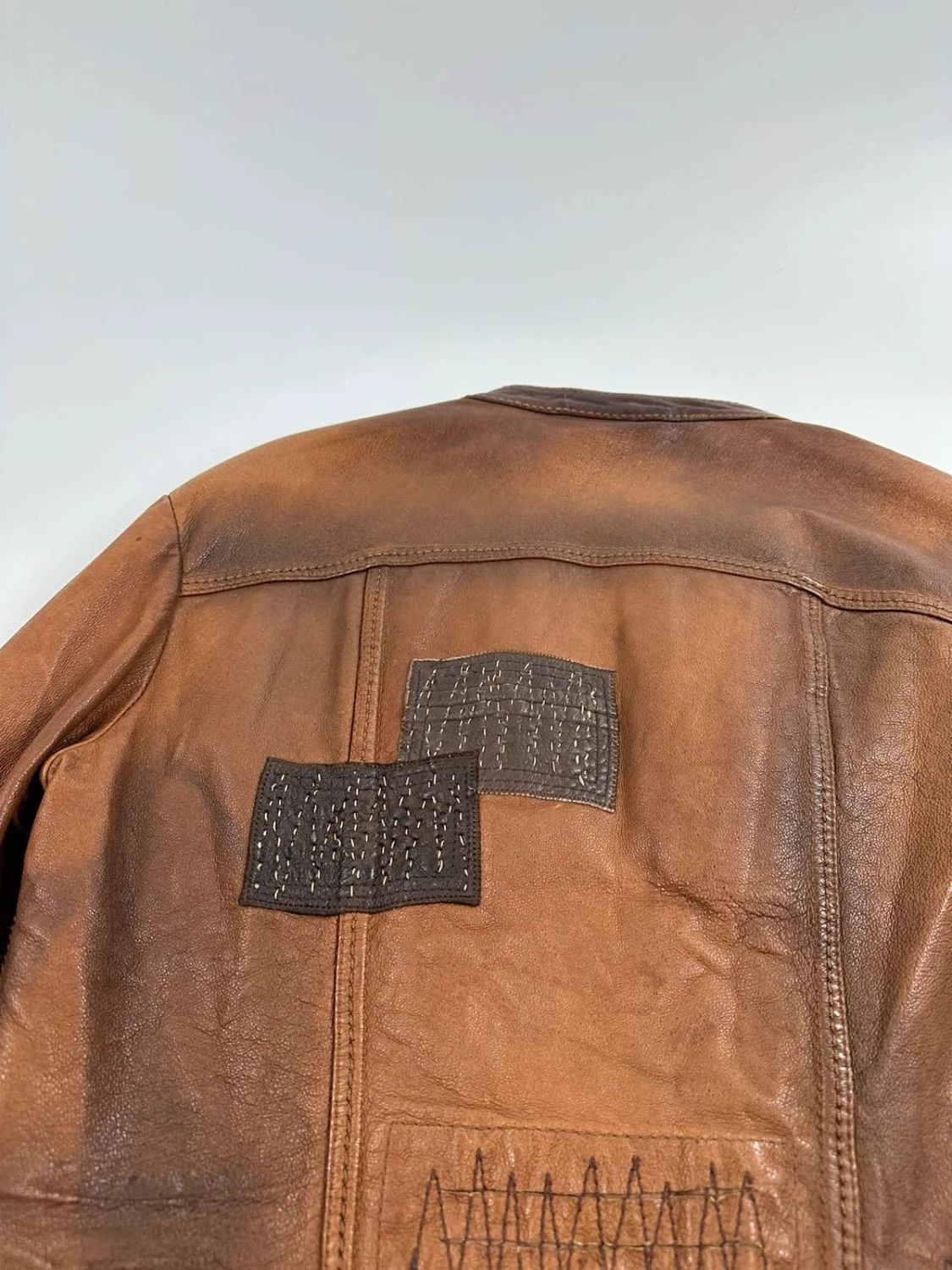 Marithe + Francois Girbaud Marithé + Francois Girbaud Patch Leather jacket Brown Size M / US 6-8 / IT 42-44 - 12 Thumbnail