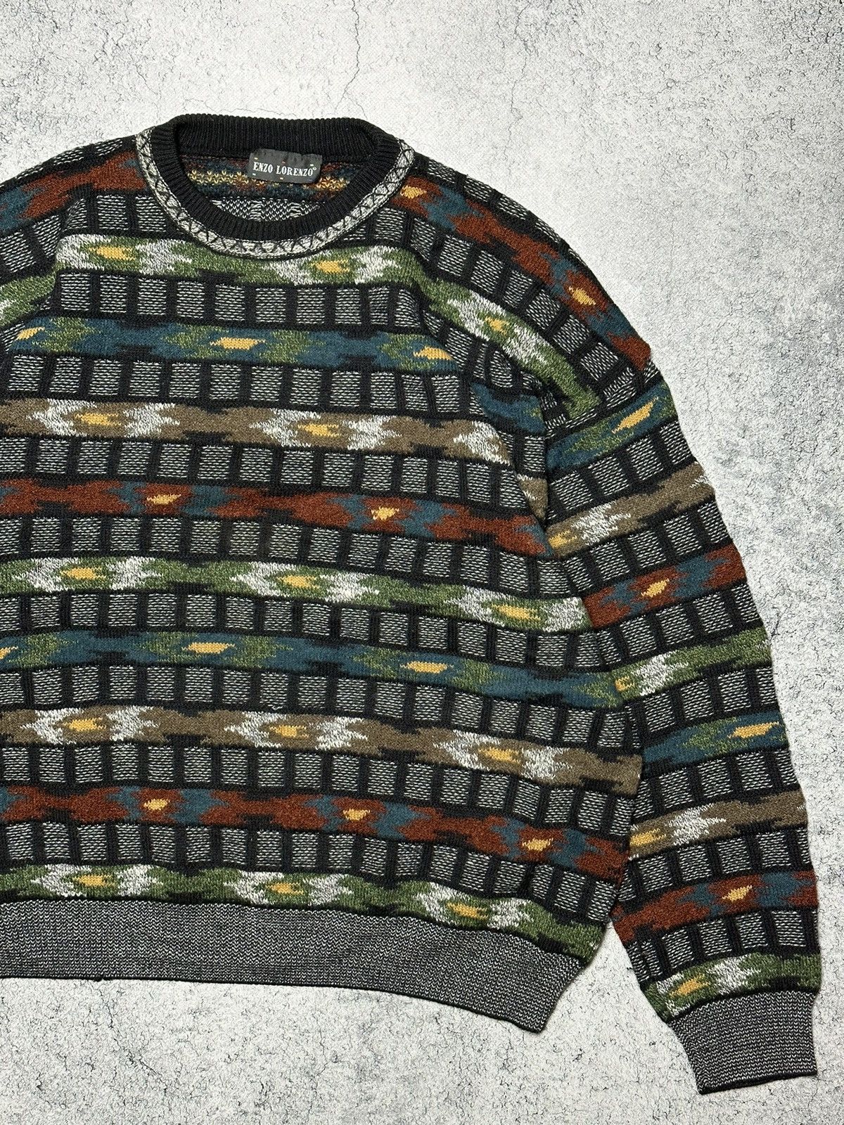 Carlo Colucci Vintage Enzo Lorenzo Coogi style Sweater Multicolour Size US XL / EU 56 / 4 - 3 Thumbnail