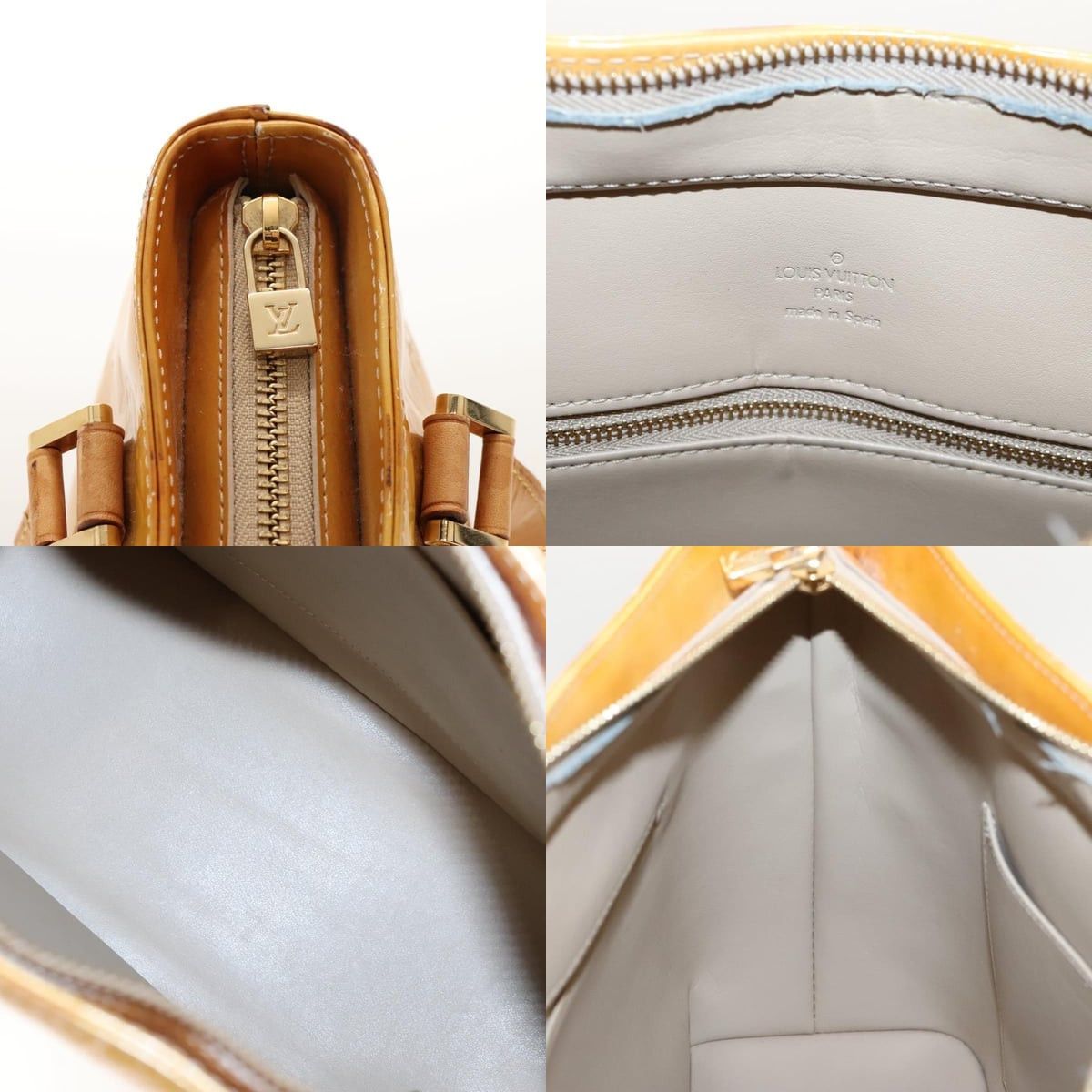 Louis Vuitton LOUIS VUITTON Monogram Vernis Houston Hand Bag Beige M91004 Size ONE SIZE - 11 Thumbnail
