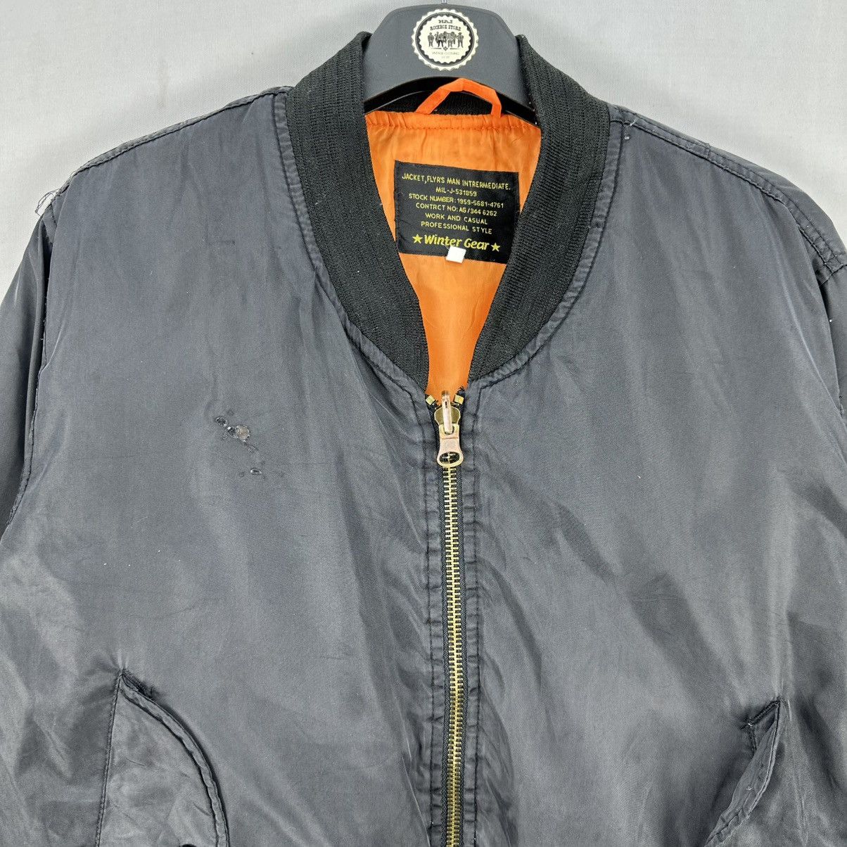 Japanese Brand Vibtage 90's Bomber Jacket Reversible Thrashed Distressed Size US M / EU 48-50 / 2 - 9 Thumbnail