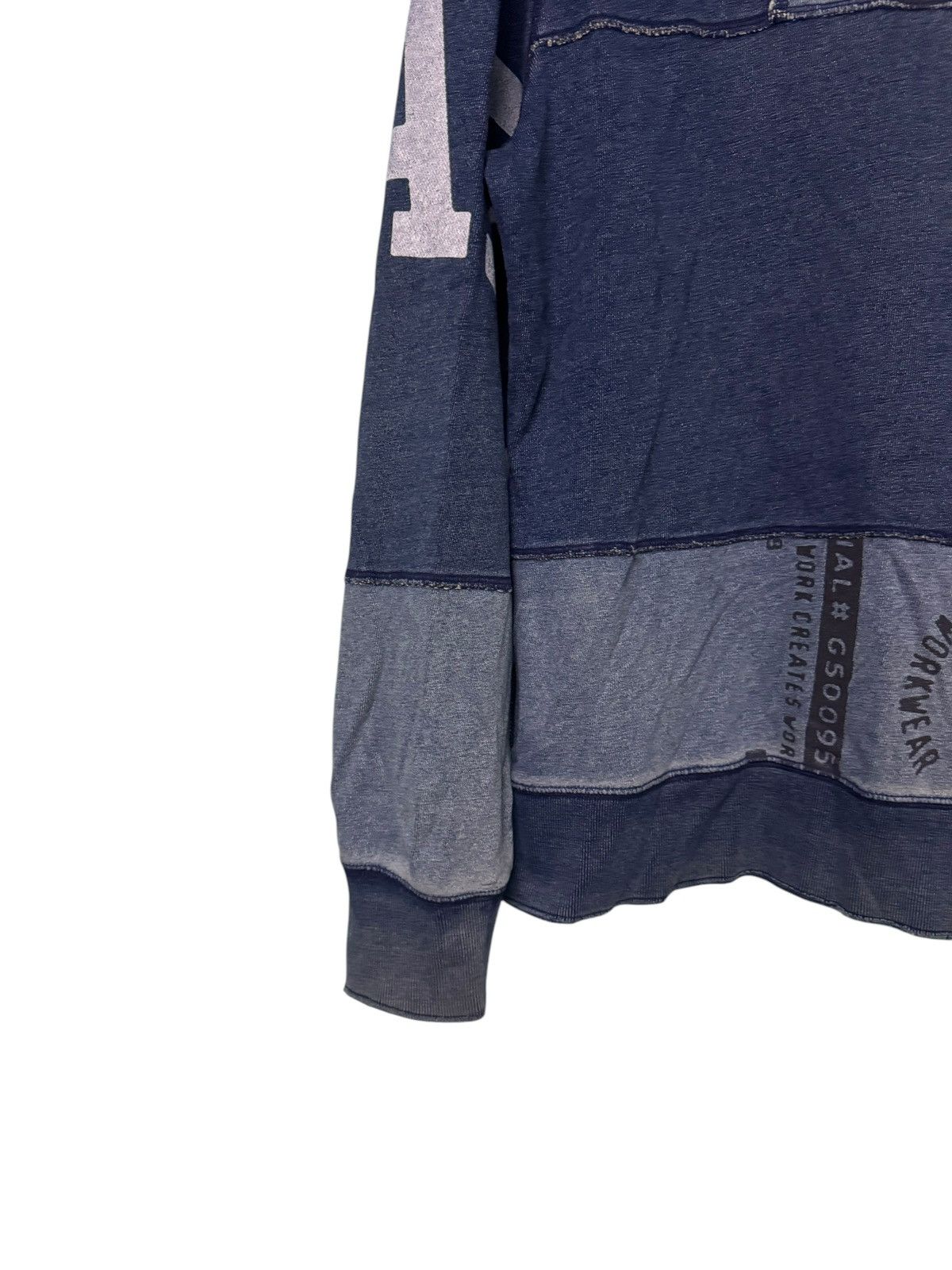 Gap × Vintage VINTAGE GAP INDIGO PATCHWORK SUNFADED DAMAGE SWEATSHIRT Y2K Size US L / EU 52-54 / 3 - 5 Thumbnail
